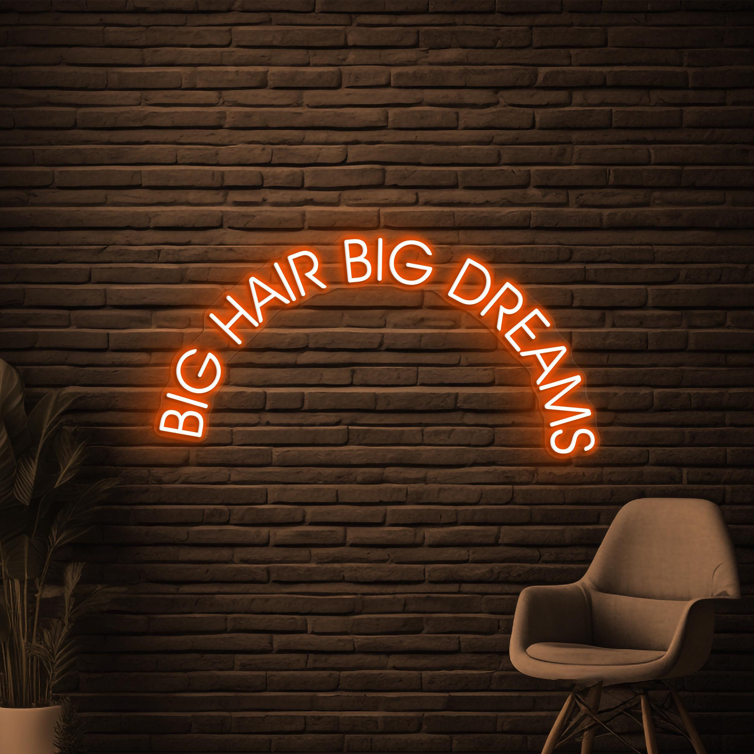 Big Hair Big Dreams Neon Sign, Big Hair Big Dreams LED Light, Beauty Salon Wall Decor, Hair Studio Wall Art, Hair Cut Shop Neon Wall Light