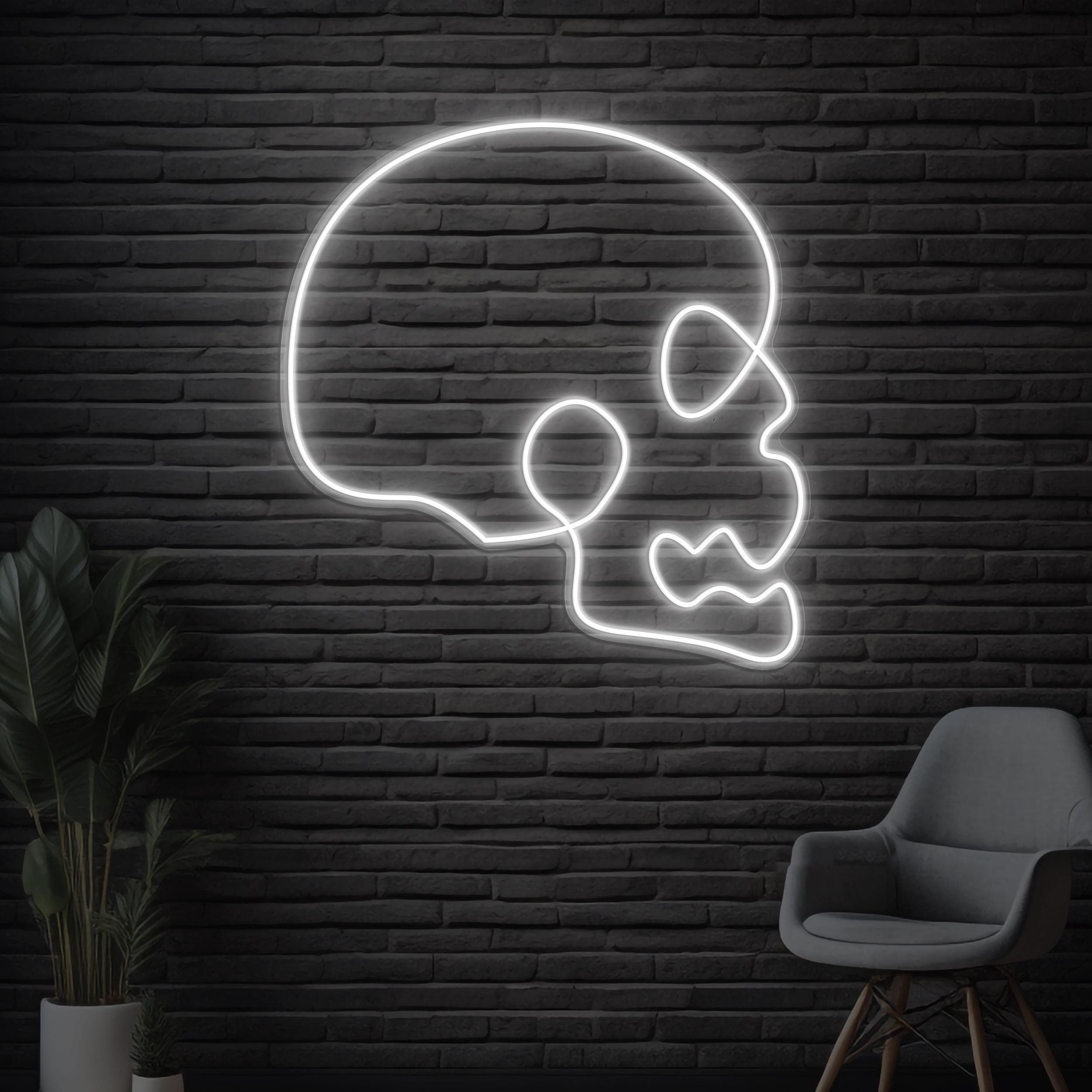 Skull Neon Sign, Skull LED Light, Skull Head Wall Decor, Spooky Neon Art, Grim Reaper Led Sign, Horror House Wall Art, Gothic Neon Sign