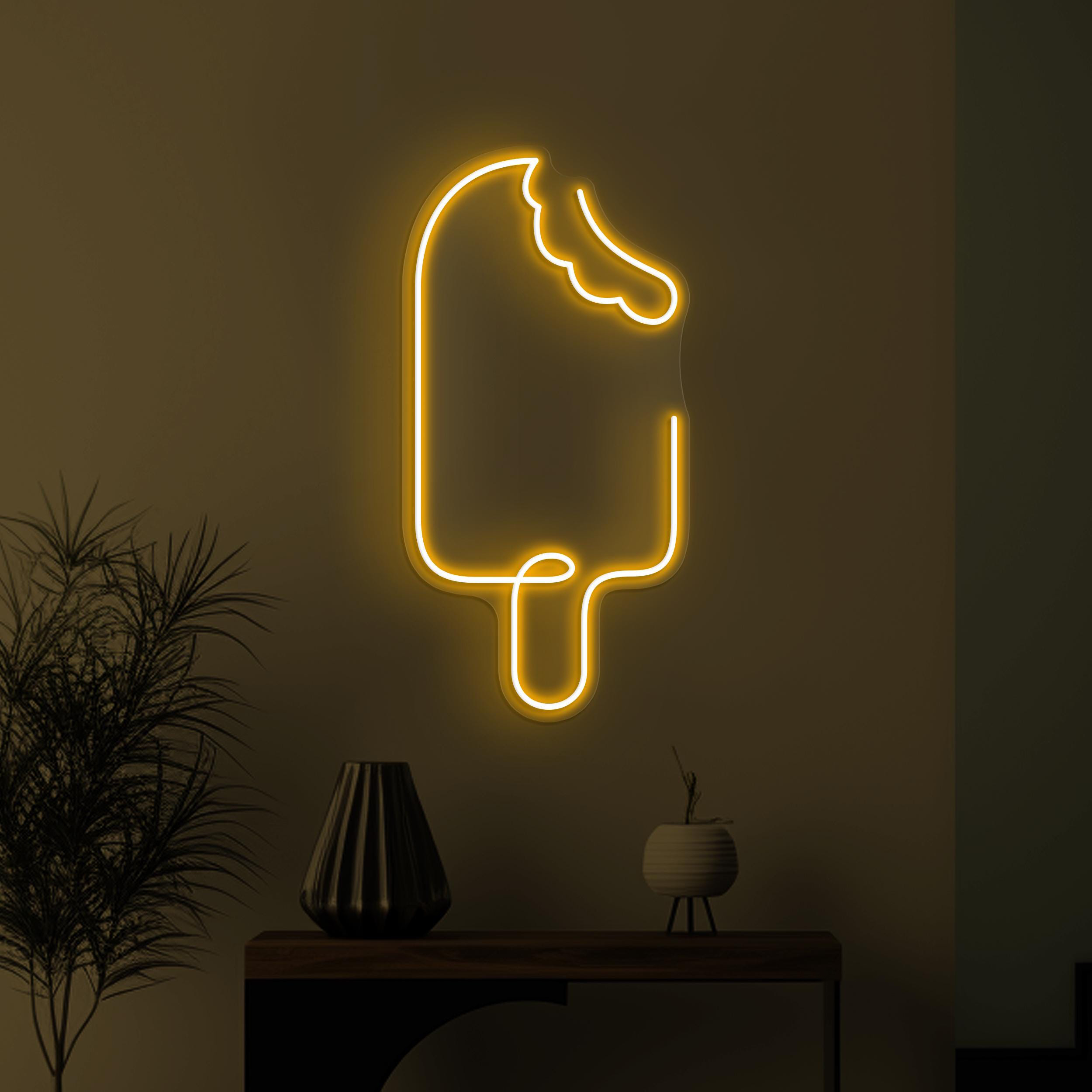 Ice Cream Neon Sign, Ice Cream LED Light, Ice Cream Shop Decor, Sweet Cafe Wall Art, Kids Room Neon Light, Popsicle Led Art, Ice Cream Lover