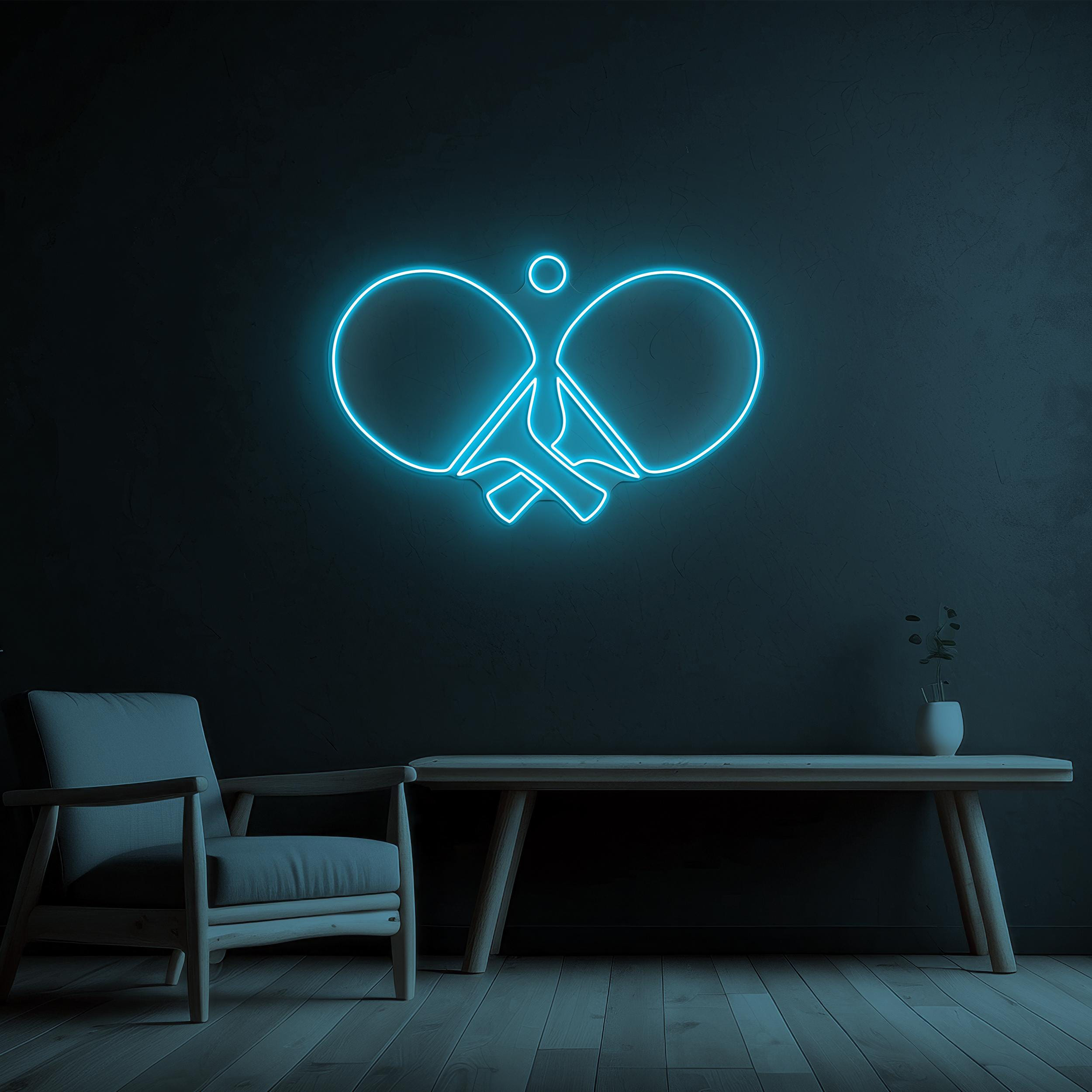 Ping Pong Paddles Neon Sign, Ping Pong Paddles LED Light, Paddles Ball Wall Decor, Table Tennis Ball Art, Ping Pong Lover Gift, Home Decor