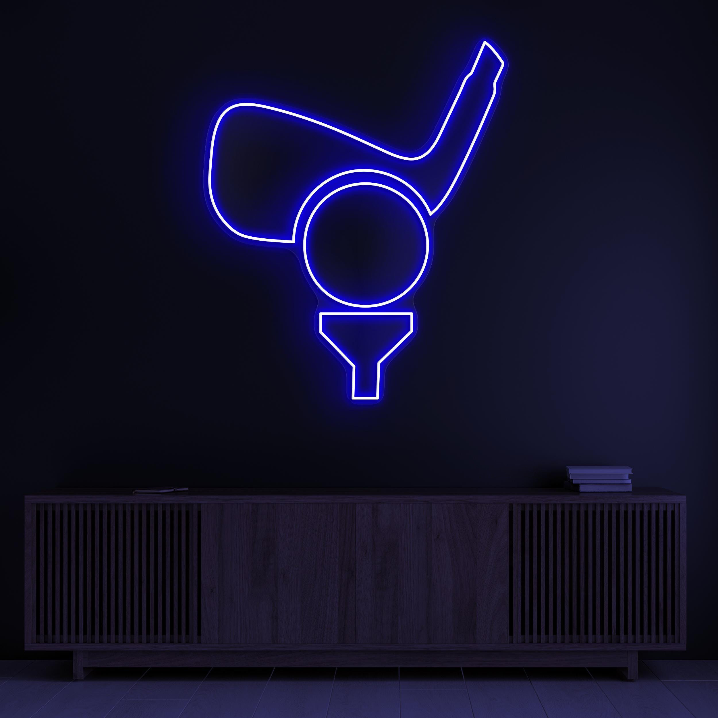 Golf Tee Neon Sign, Golf Tee LED Light, Golf Club Wall Art, Golf Ball Wall Decor, Sports Shop Neon Light, Custom Neon Sign, Game Room Decor