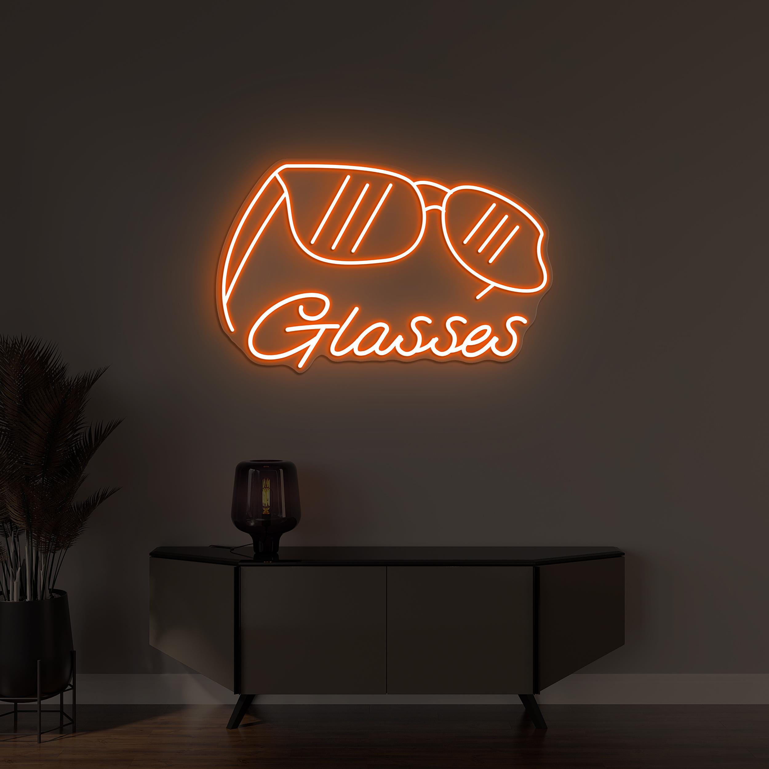 Glasses Neon Sign, Glasses LED Light, Eyewear Wall Decor, Sunglasses Shop Wall Art, Custom Neon Sign, Fashion Room Decor, Optometrist Decor