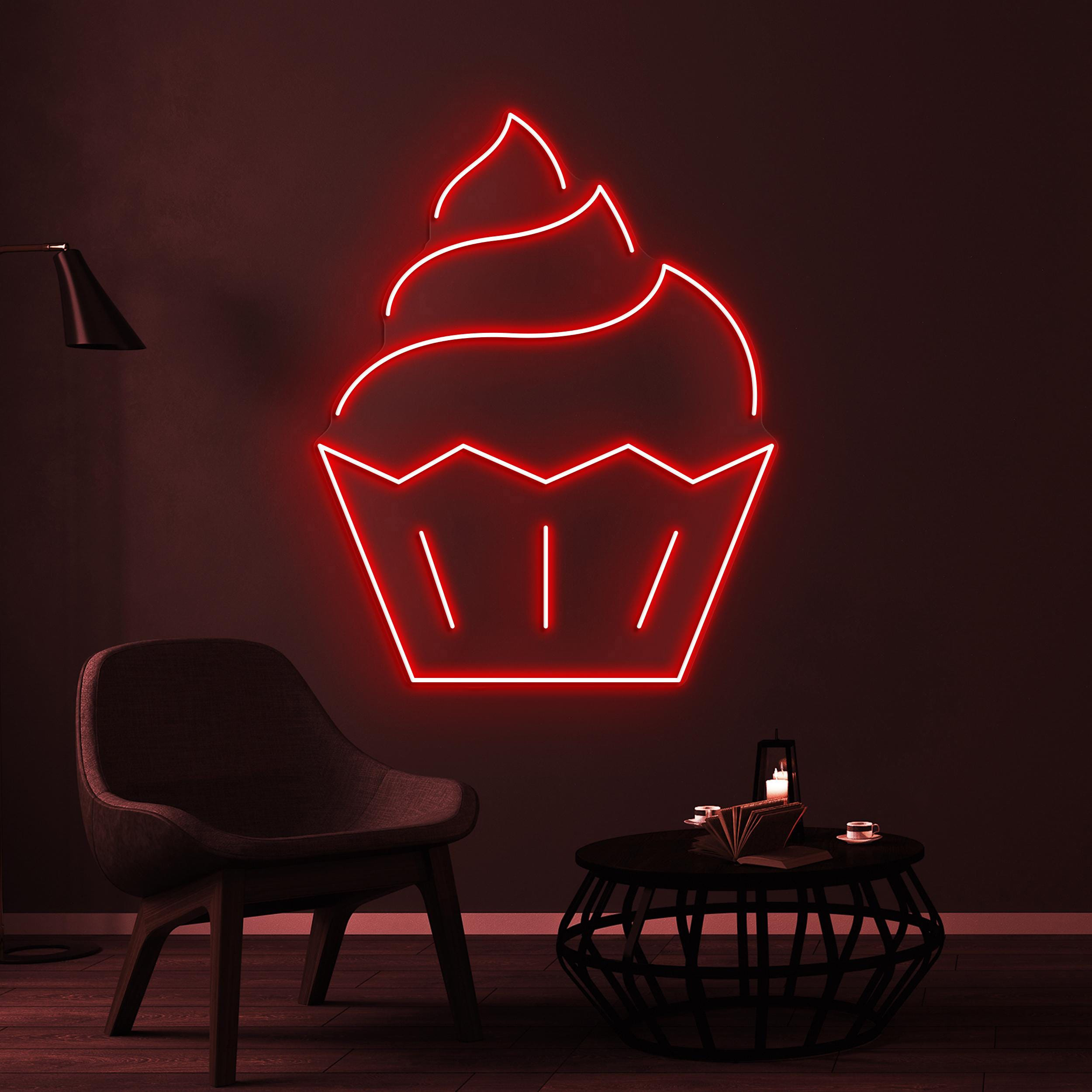 Cupcake Neon Sign, Cupcake LED Light, Sweet Treat Wall Decor, Cake Lover Wall Art, Bakery Neon Sign, Kitchen Neon Decor, Cake Shop Art, Gift