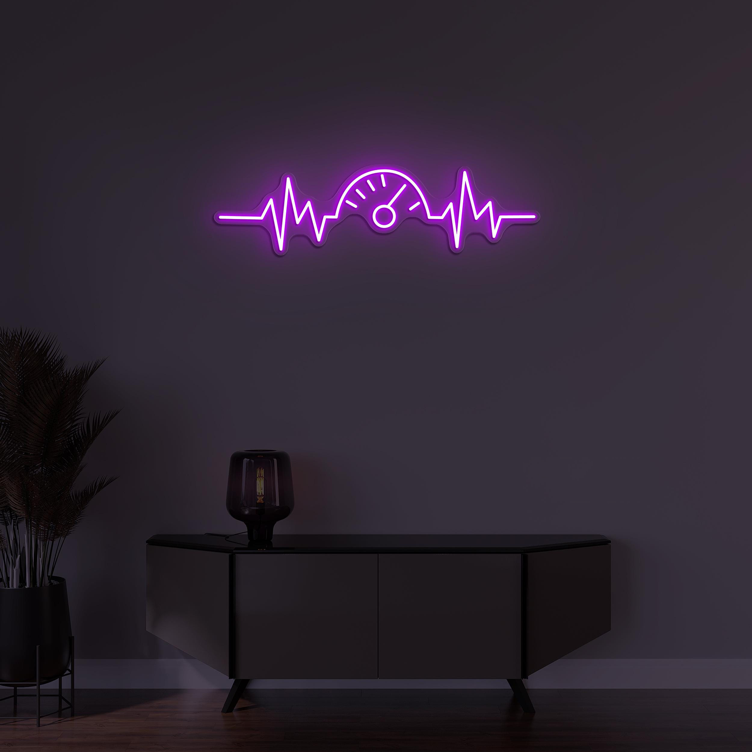 Speedometer Neon Sign, Speedometer LED Light, Speedometer Heartbeat Wall Decor, Workshop Wall Art, Home Neon Light, Heartbeat Neon Sign