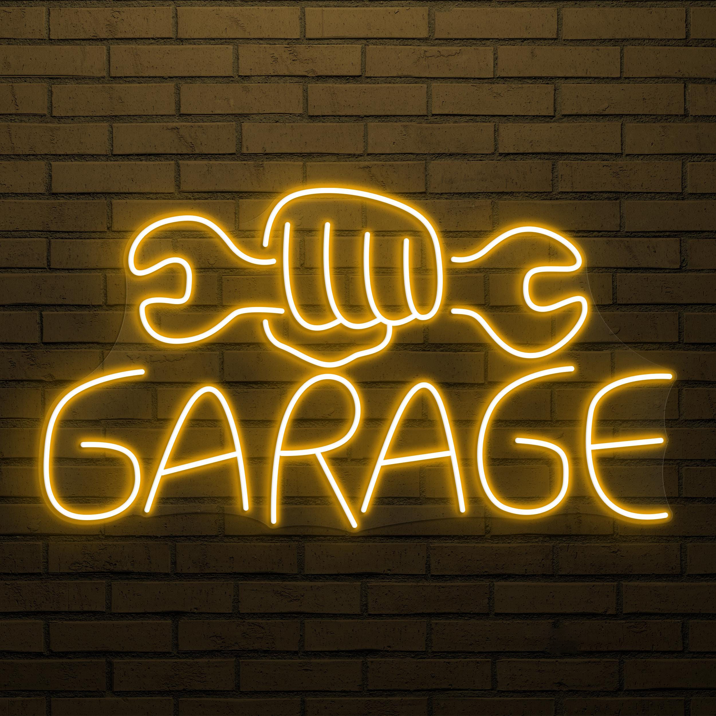 Garage Neon Sign, Garage Led Light, Wrench & Hand Wall Art, Birthday Gift For Dad, Workshop Neon Light, Mechanic Neon Art, Tools Wall Decor