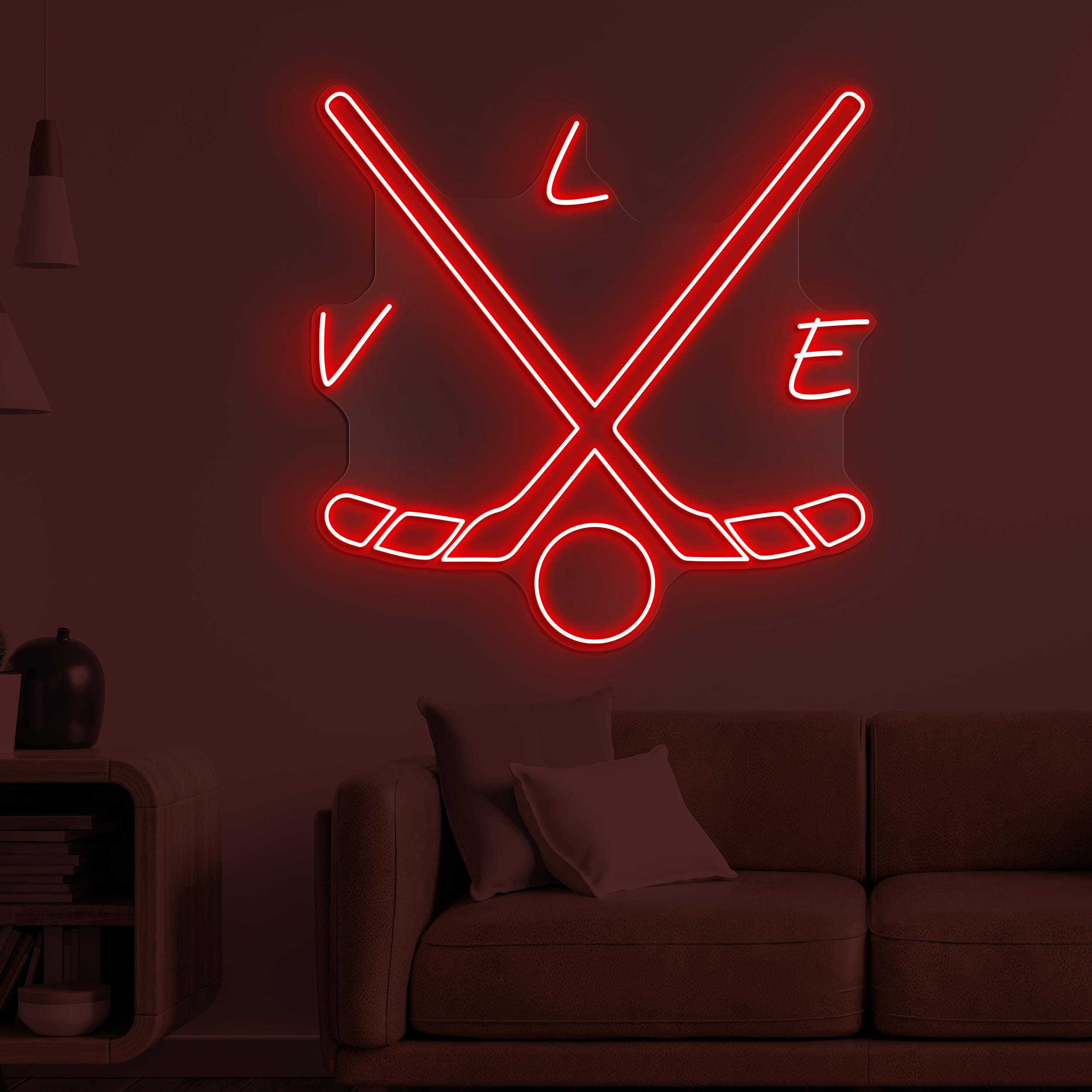 Hockey Neon Sign, Hockey LED Light, Hockey Club Wall Decor, Hockey Love Wall Art, Game Room Neon Light, Sports Shop Led Light, Hockey Lover