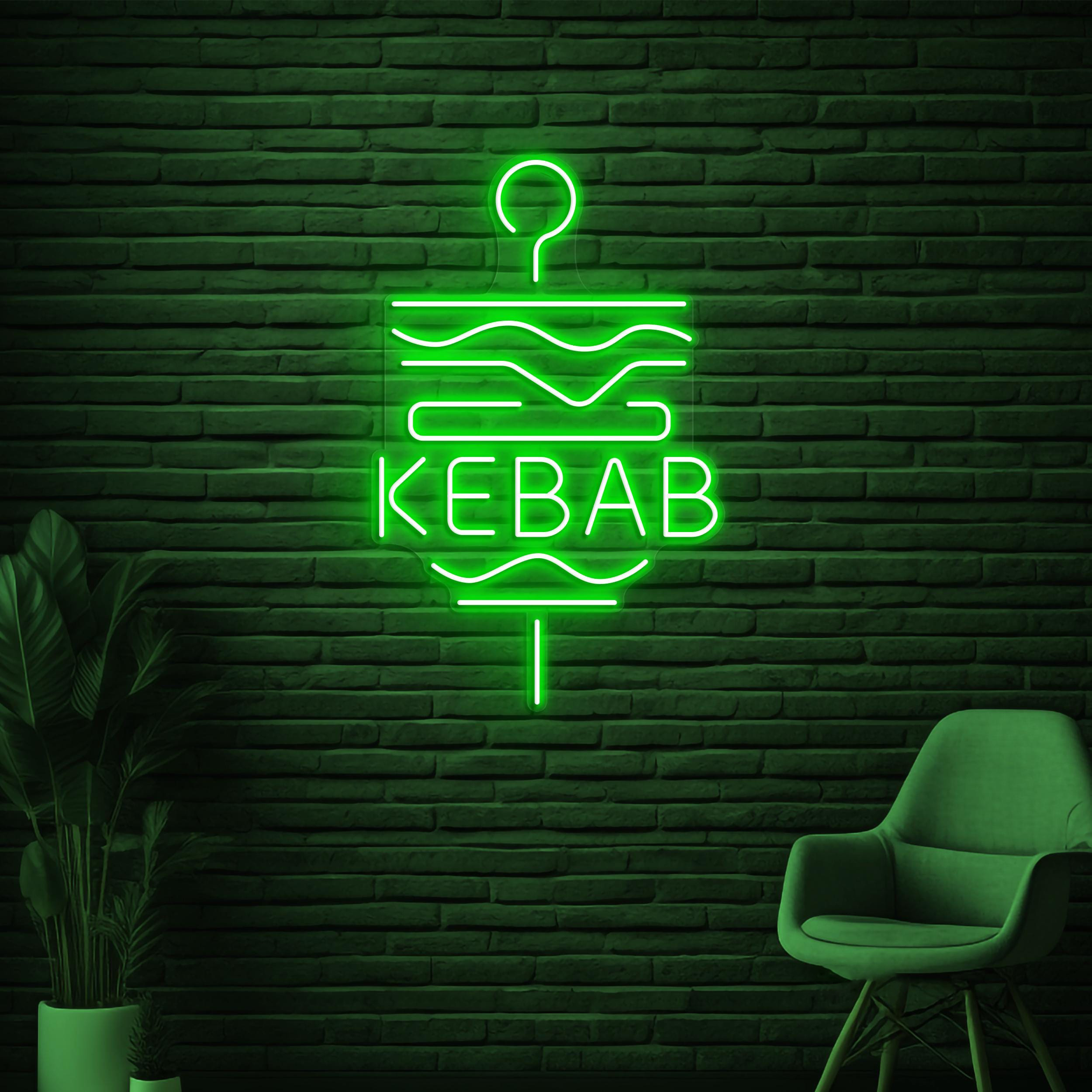 Kebab Neon Sign, Kebab Neon Light, Restaurant Wall Decor, Doner Kebab Neon Art, BBQ Neon Wall Art, BBQ Shop Led Sign, Gift for Kebab Lover