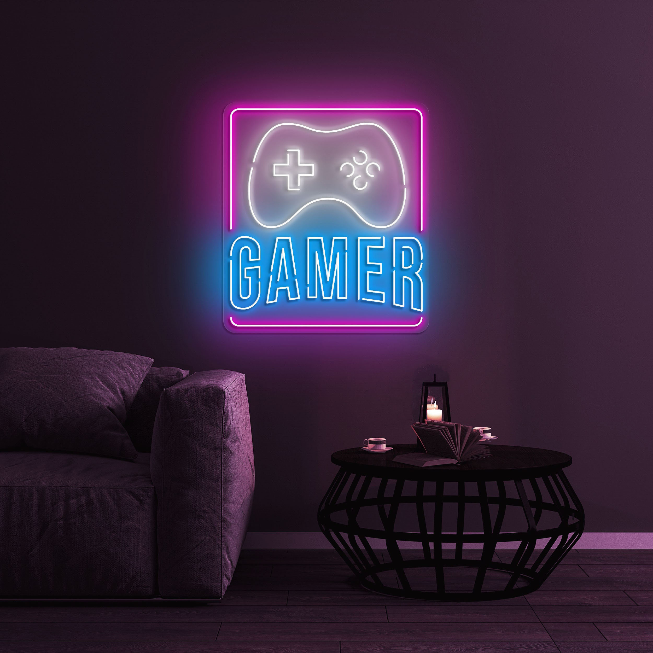 Gamer LED Neon Sign, Game Controller Light, Custom Neon Sign for Game Rooms, Studios, and Esports Fans, Gamerpad Decor,Room Decor for Gamers