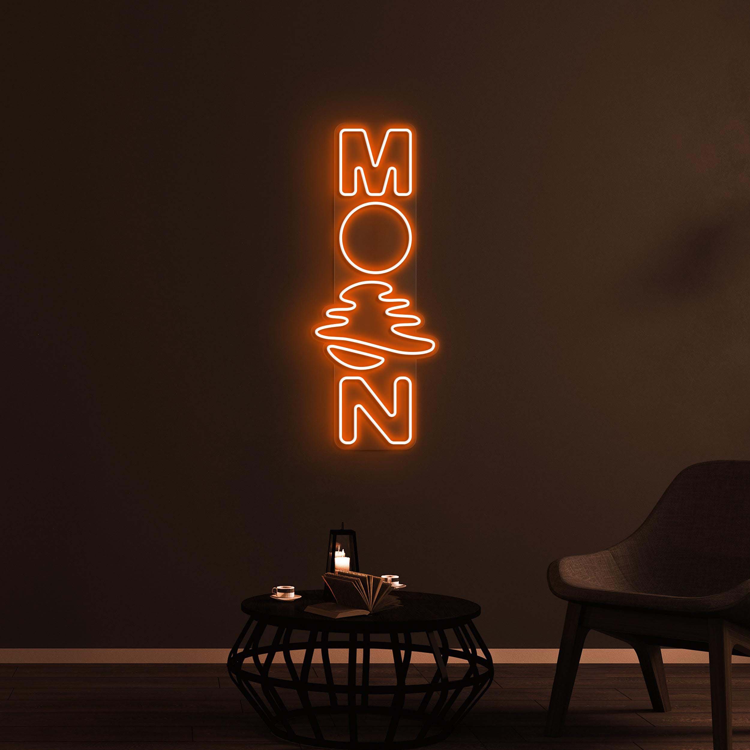 Moon Neon Sign, Moon LED Light, Dreamy Wall Decor, Moon Night Light Wall Art, Home Decor, Custom Sign, Moon Logo Neon Sign, Bedroom Wall Art