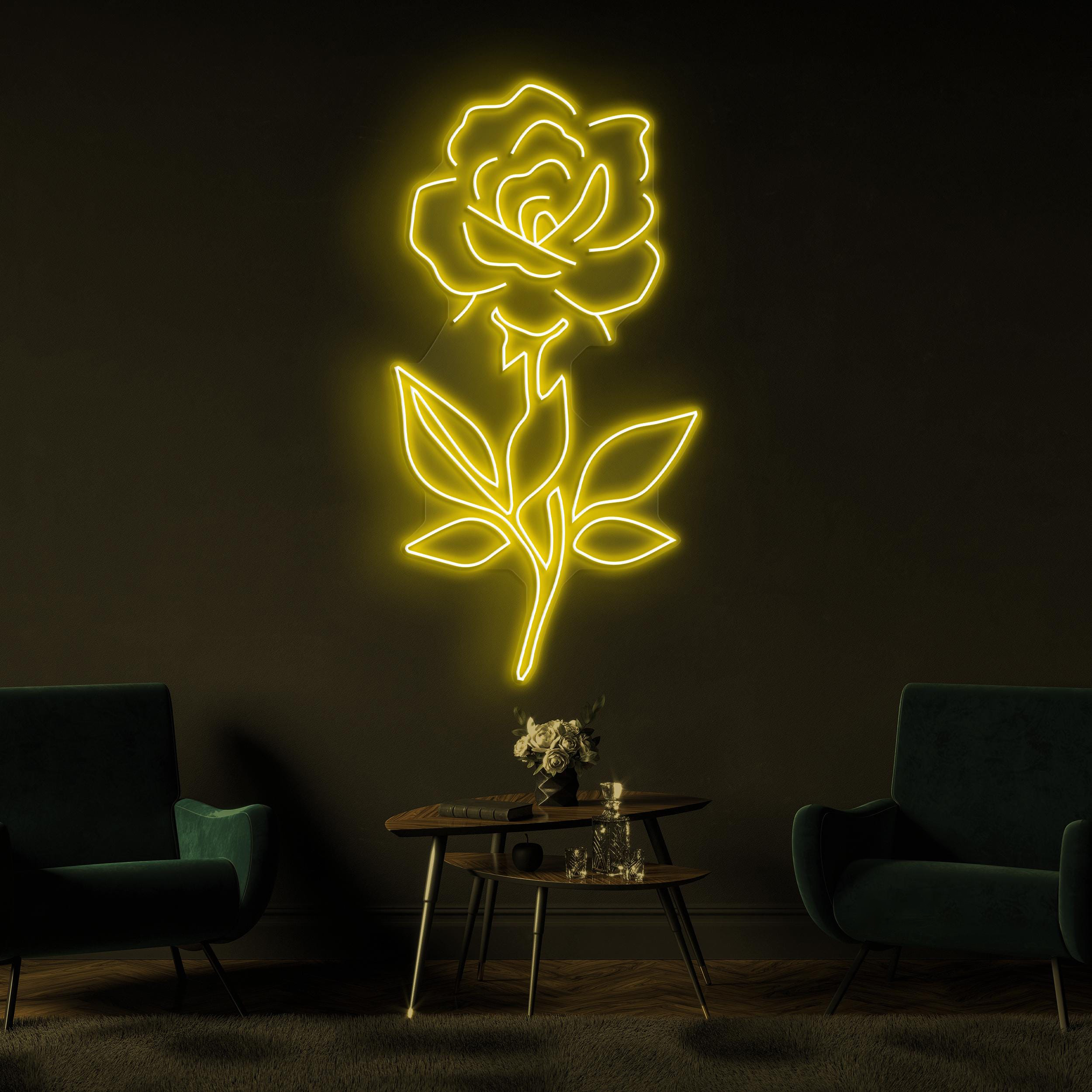 Rose Neon Sign, Rose LED Light, Home Wall Decor, Couple Neon Gift, Flower Shop Neon Light, Romantic Room Neon Decor, Rose Love Wall Light
