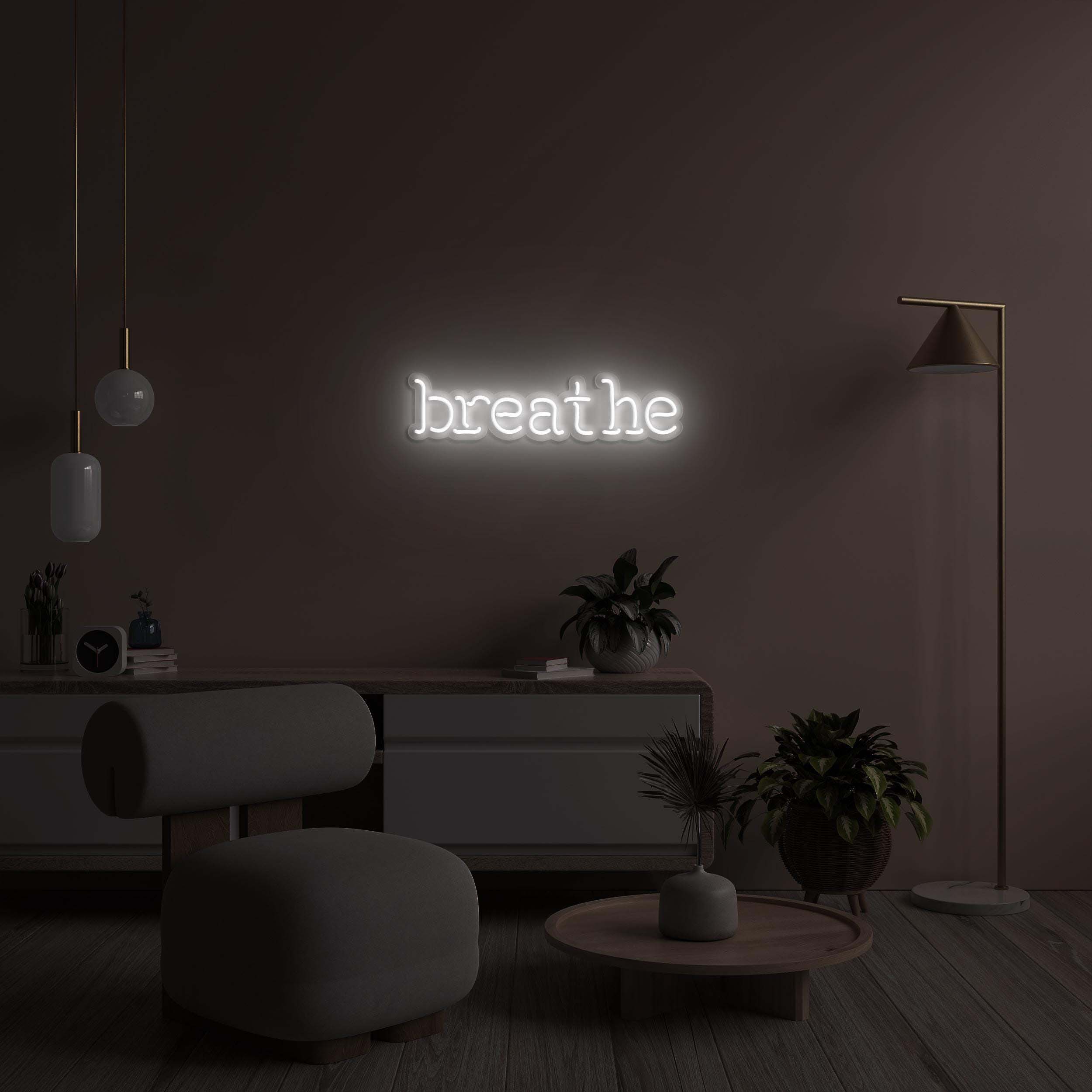 Breathe Neon Sign, Breathe LED Light, Motivational Wall Art, Breathe Wall Art, Decor for Yoga and Pilates Classroom, Gym, Meditation Area