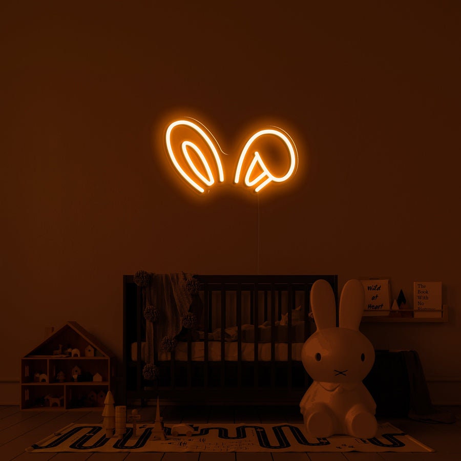 Bunny Ear Neon Sign, Cute Animal Neon Light, Bunny Ears Wall Decor, Personalized Gifts, Ideal for Kids'Rooms, Parties, Photography Backdrops
