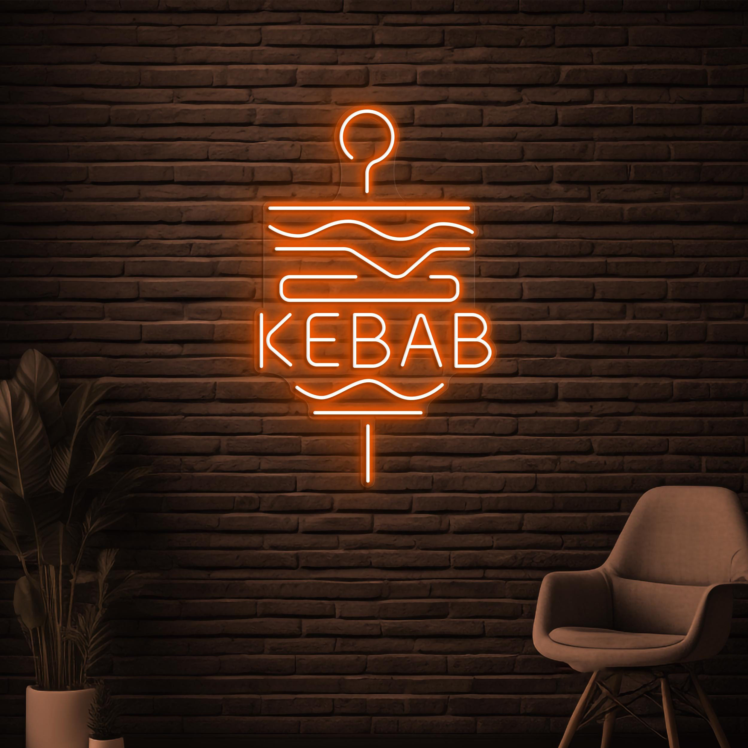 Kebab Neon Sign, Kebab Neon Light, Restaurant Wall Decor, Doner Kebab Neon Art, BBQ Neon Wall Art, BBQ Shop Led Sign, Gift for Kebab Lover