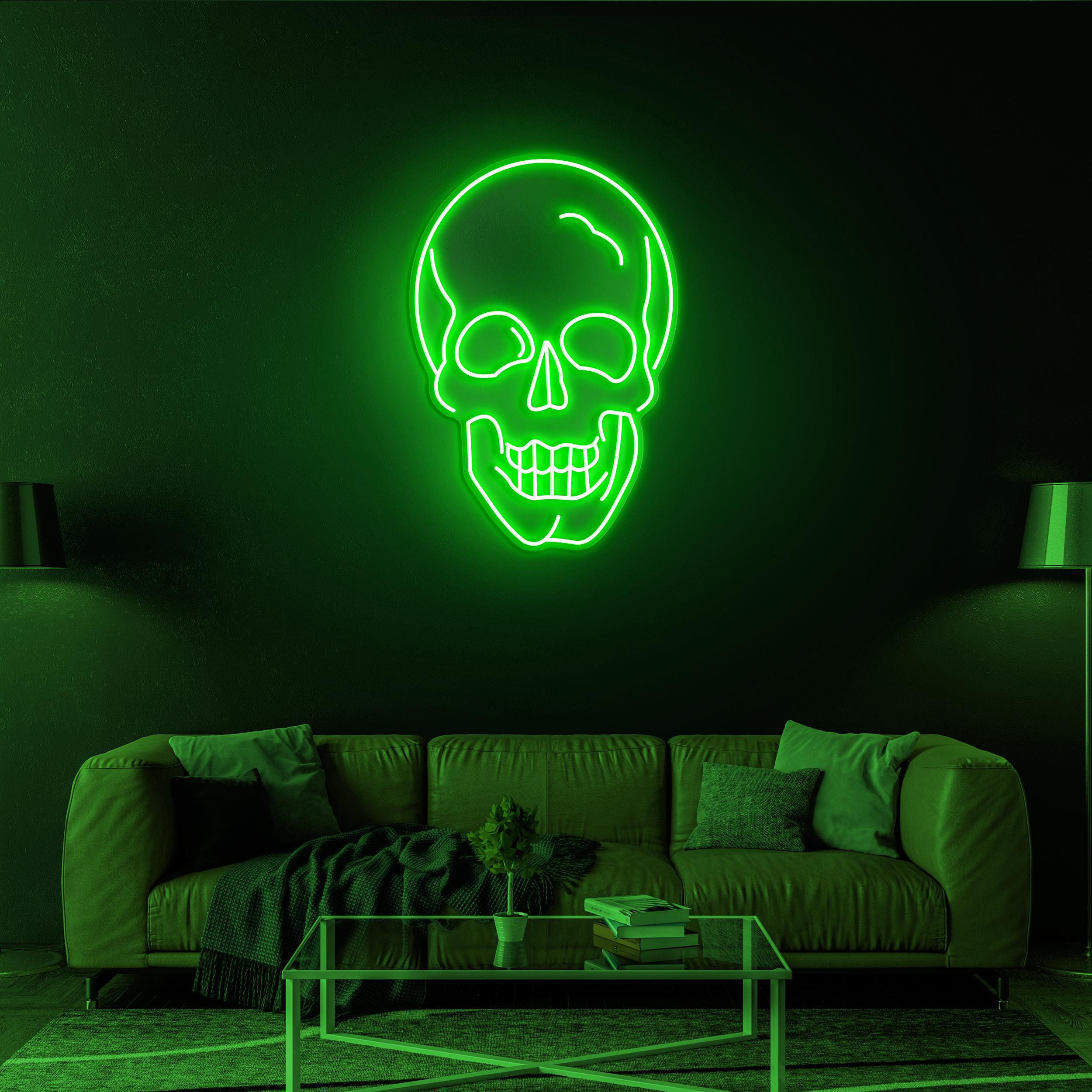 Skull Head Neon Sign, Skull Head LED Light, Skeleton Head LED Neon Art, Anime Neon Sign, Grim Reaper Light, Horror House Decor, Home Decor