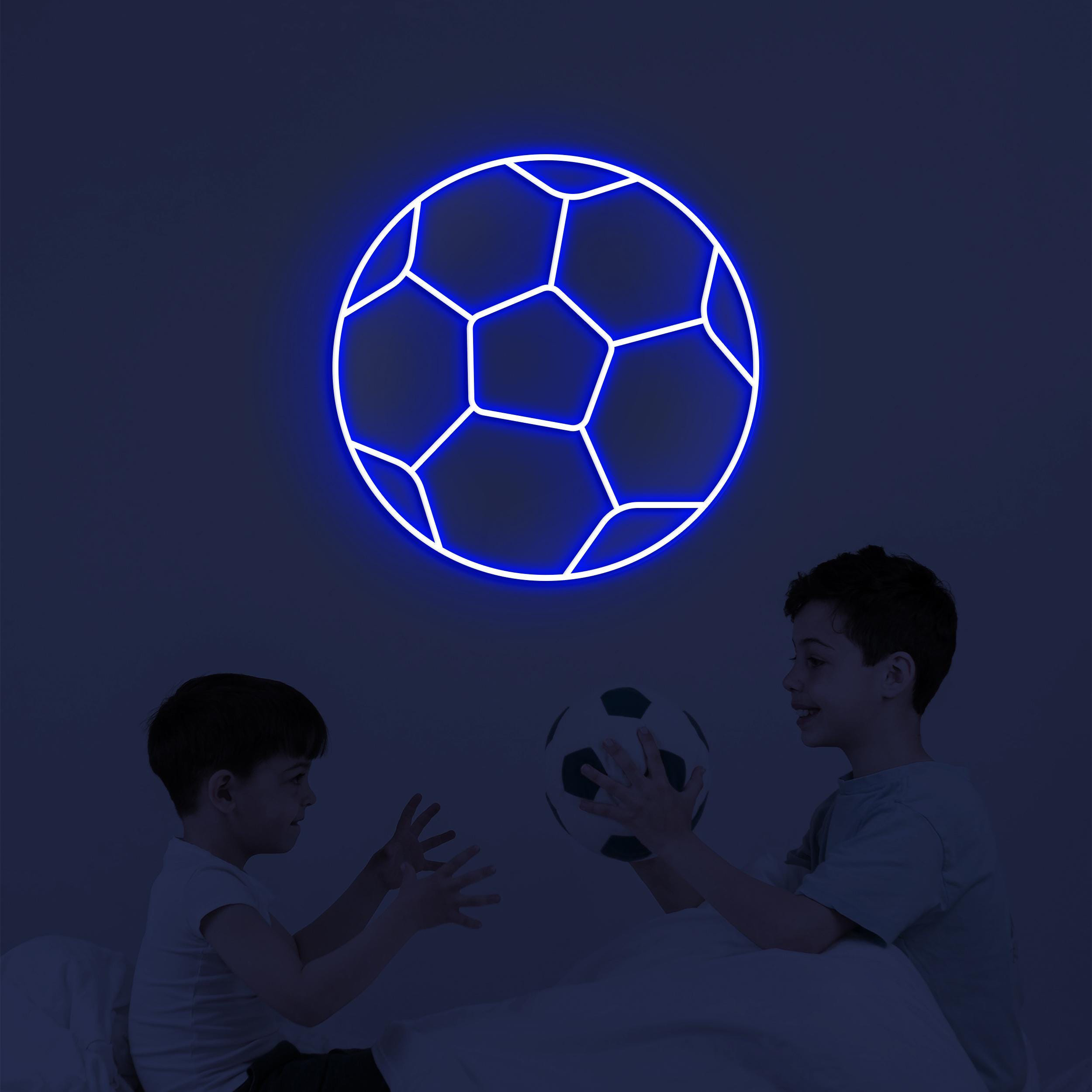 Soccer Ball Neon Sign, Soccer Ball LED Light, Football Wall Art, Football Club Neon Light, Kids Room Wall Decor, Sports Shop Led Wall Art