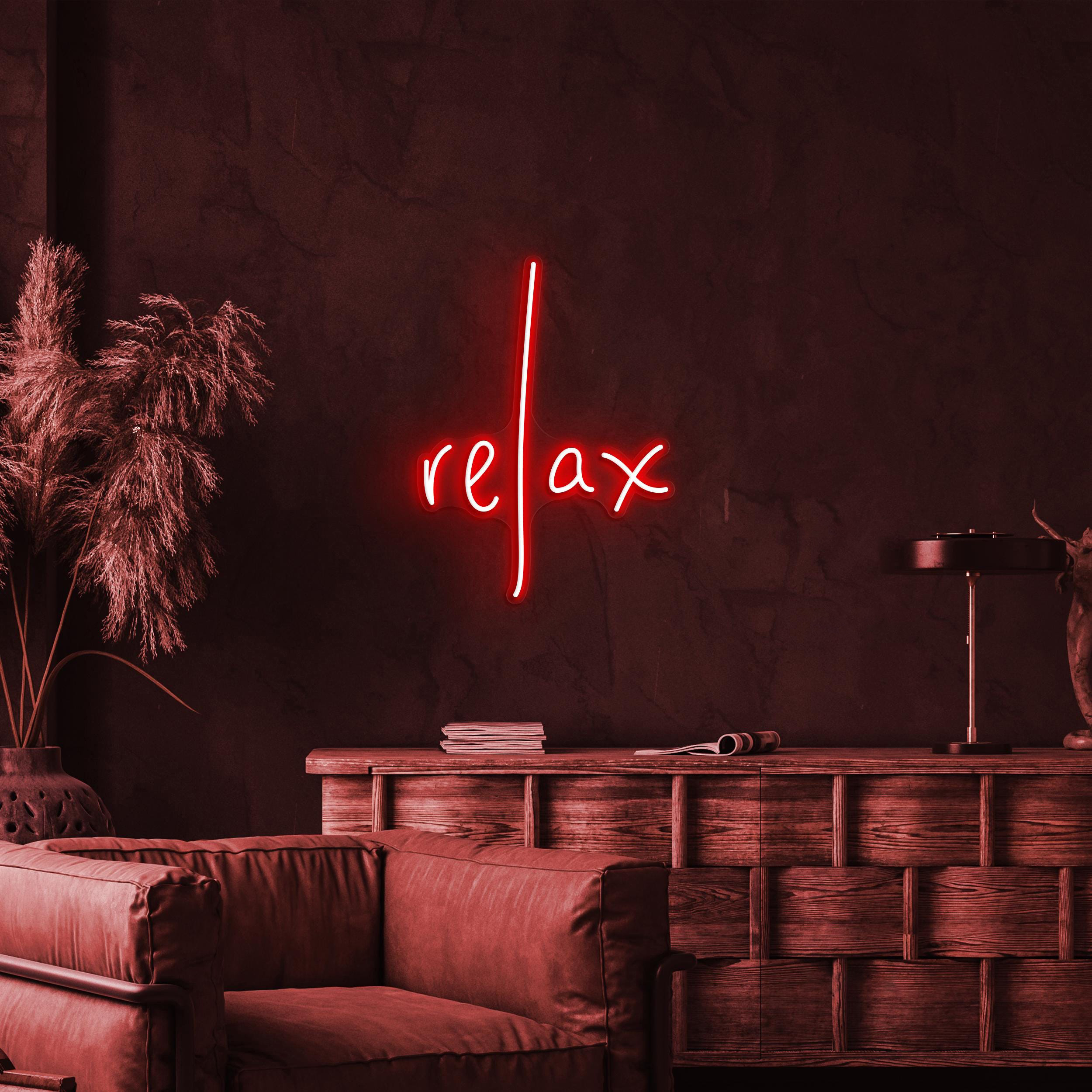 Relax Neon Sign, Relax LED Light, Relax Wall Art, Home Decor, Bedroom, Event, Wedding & Party Decor, Aesthetic Relax Decor, Custom Neon Sign