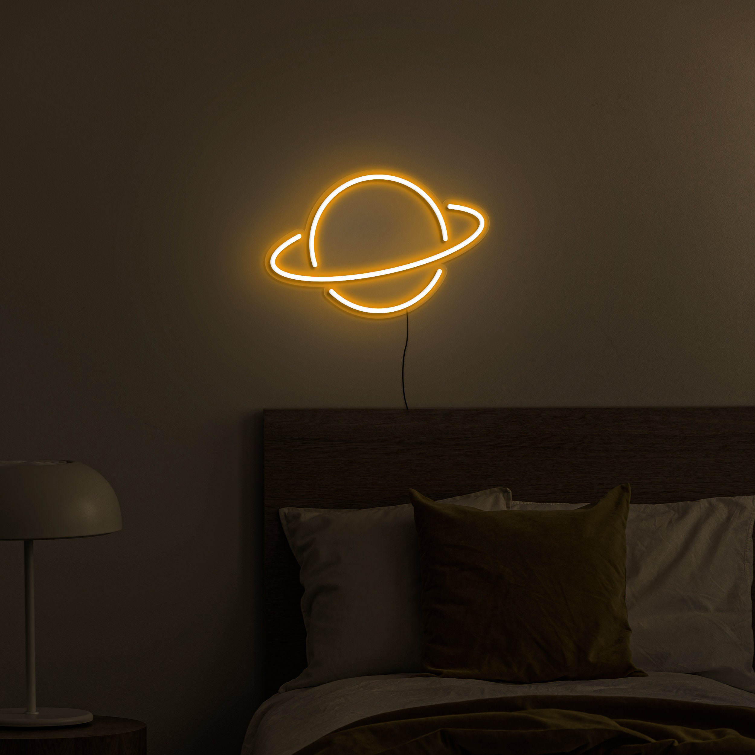 Saturn Planet Neon Sign, USB Light Up Saturn Planet Wall Decor, Space-Themed Neon Sign for Bedroom, Dorm, and Home, Saturn Planet Neon Light
