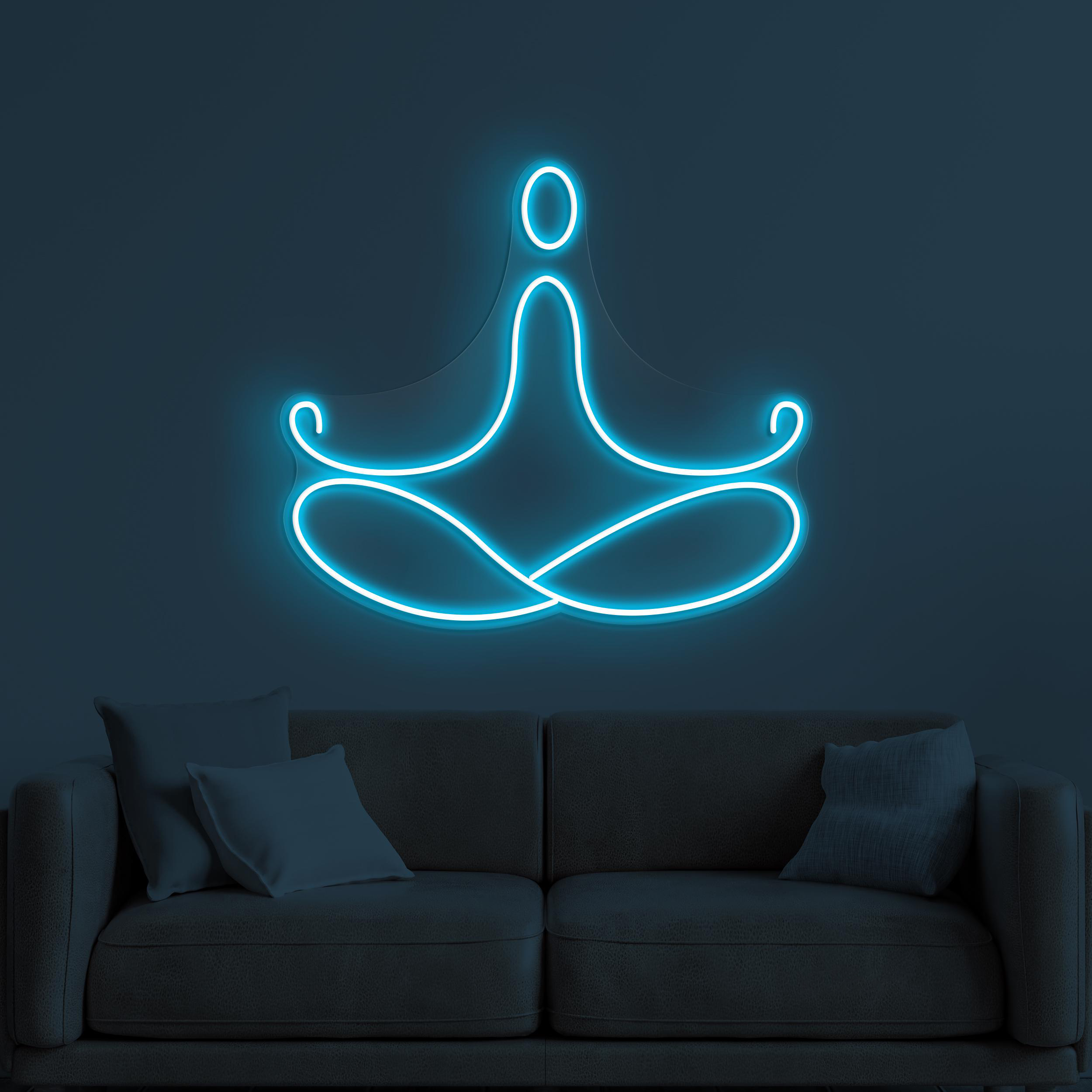 Yoga Pose Neon Sign, Yoga Pose LED Light, Yoga Club Wall Decor, Fitness Room Wall Art, Gift For Yoga Lover, Meditation Symbol Led Sign