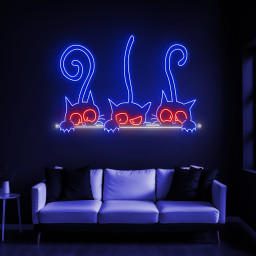 Cats Neon Sign, Cute Kittens LED Light, Wall Hanging Cat Neon Sign, Anime Cat Decor for Pet Shop, Game Room, Bedroom, and Home Decor, Gift
