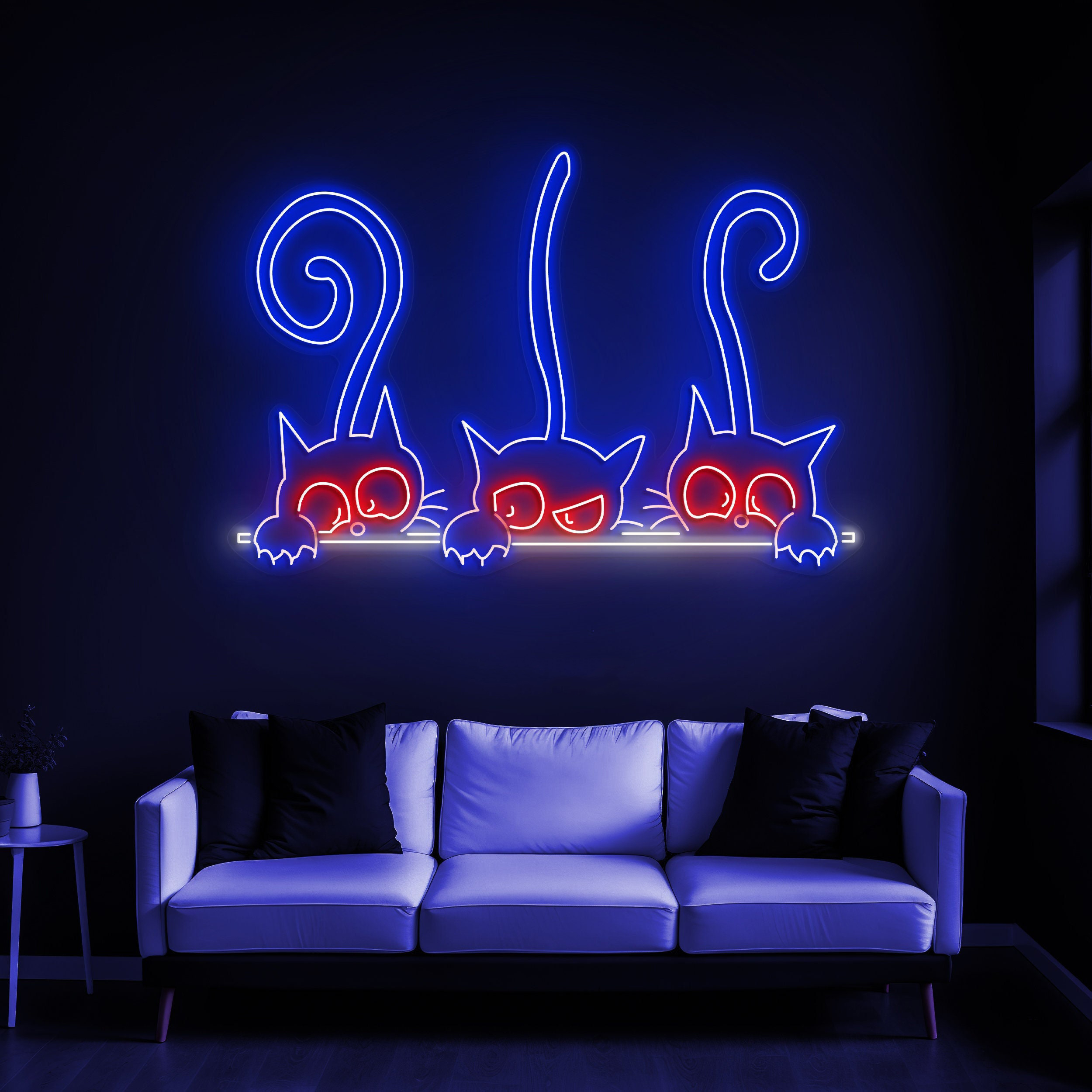 Cats Neon Sign, Cute Kittens LED Light, Wall Hanging Cat Neon Sign, Anime Cat Decor for Pet Shop, Game Room, Bedroom, and Home Decor, Gift