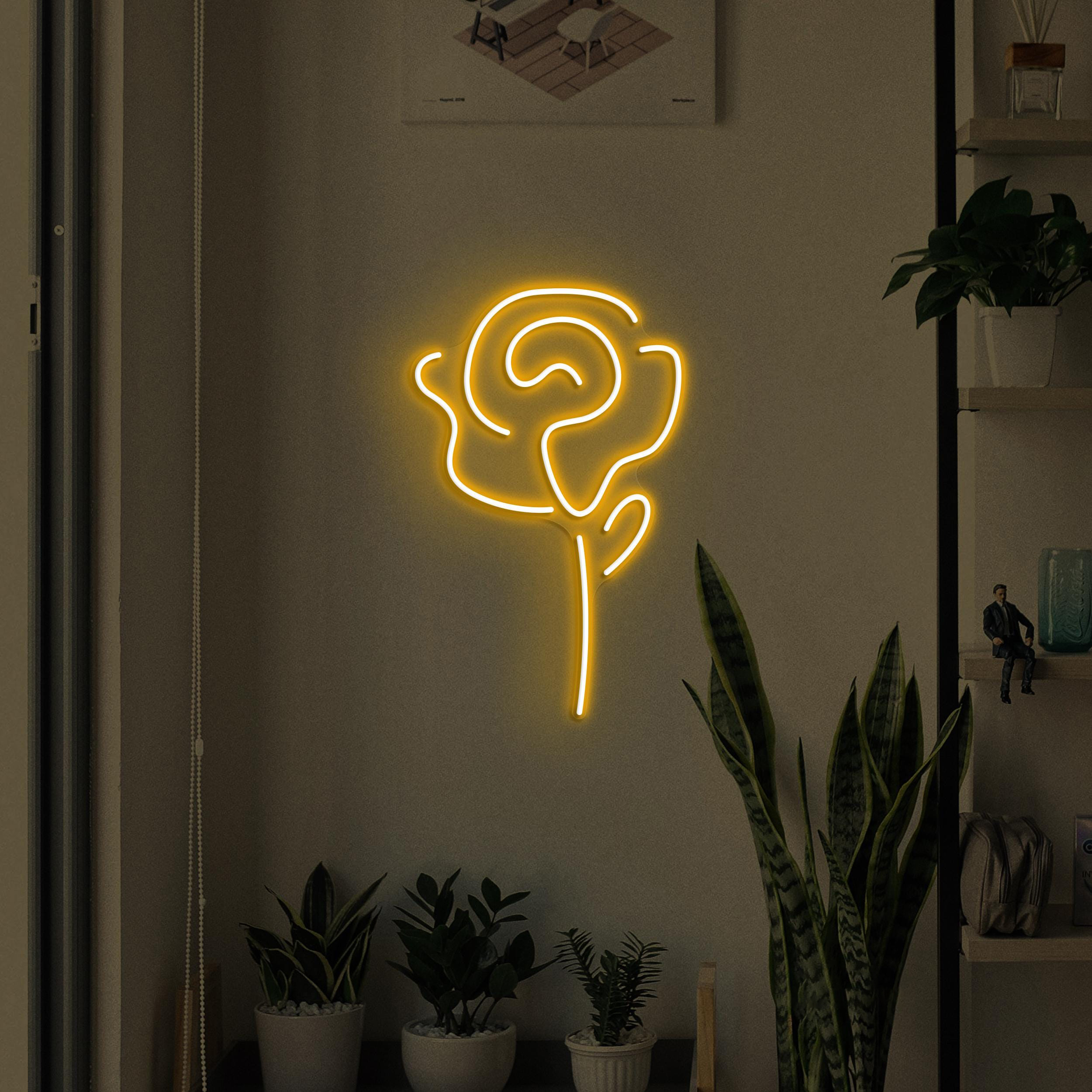 Rose Neon Sign, Rose LED Light, Home Wall Art, Flower Shop Wall Decor, Romantic Rose Neon Light, Gift for Couple Room, Love Wall Light
