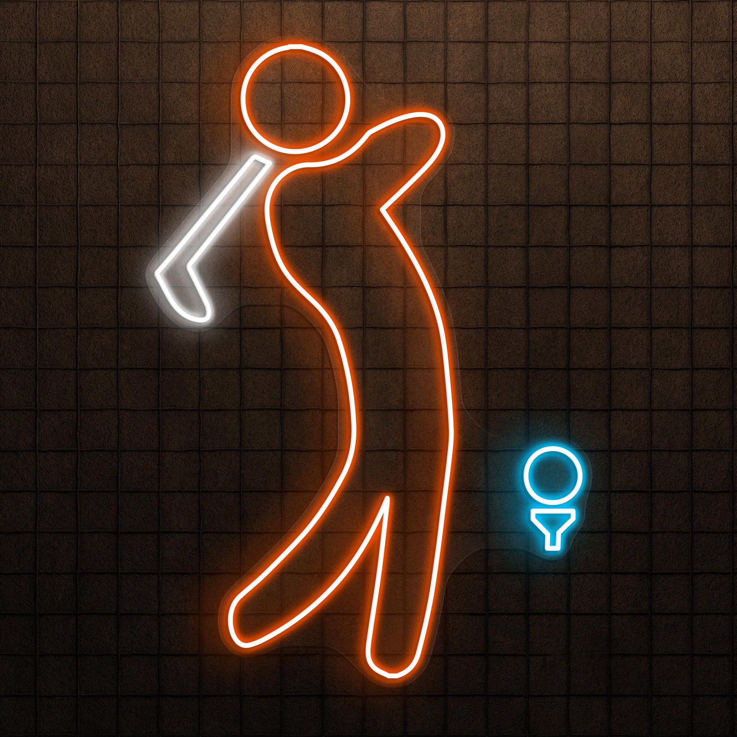 Golf Player Neon Sign, Golf Player LED Light, Golf Club Wall Decor, Sports Shop Wall Art, Golf Fan Neon Sign, Boy Playing Golf Neon Light