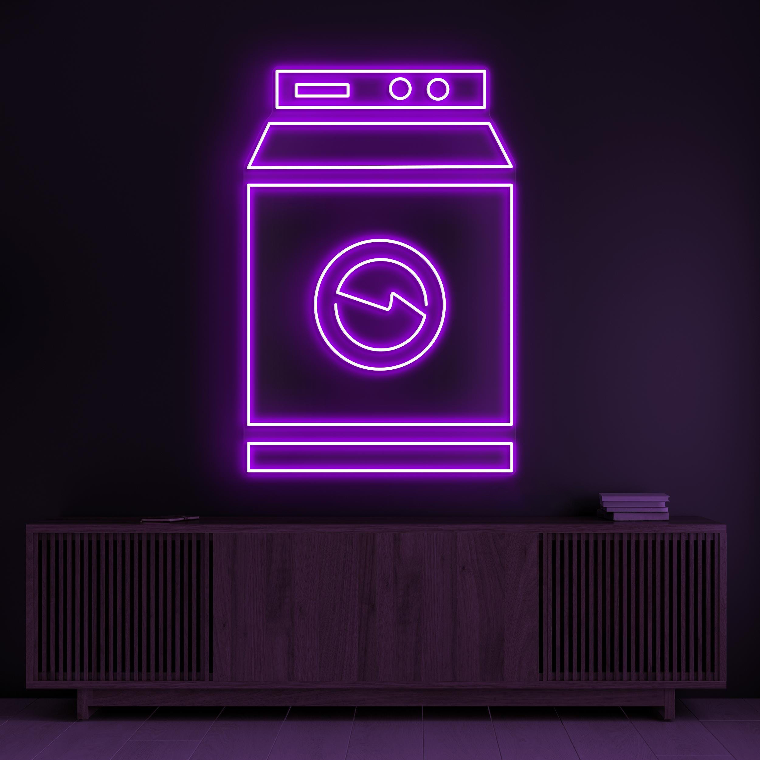Washing Machine Neon Sign, Washing Machine LED Light, Laundry Room Wall Decor, Laundry Wash Art, Clothes Led Sign, Dry Clean Shop Decor