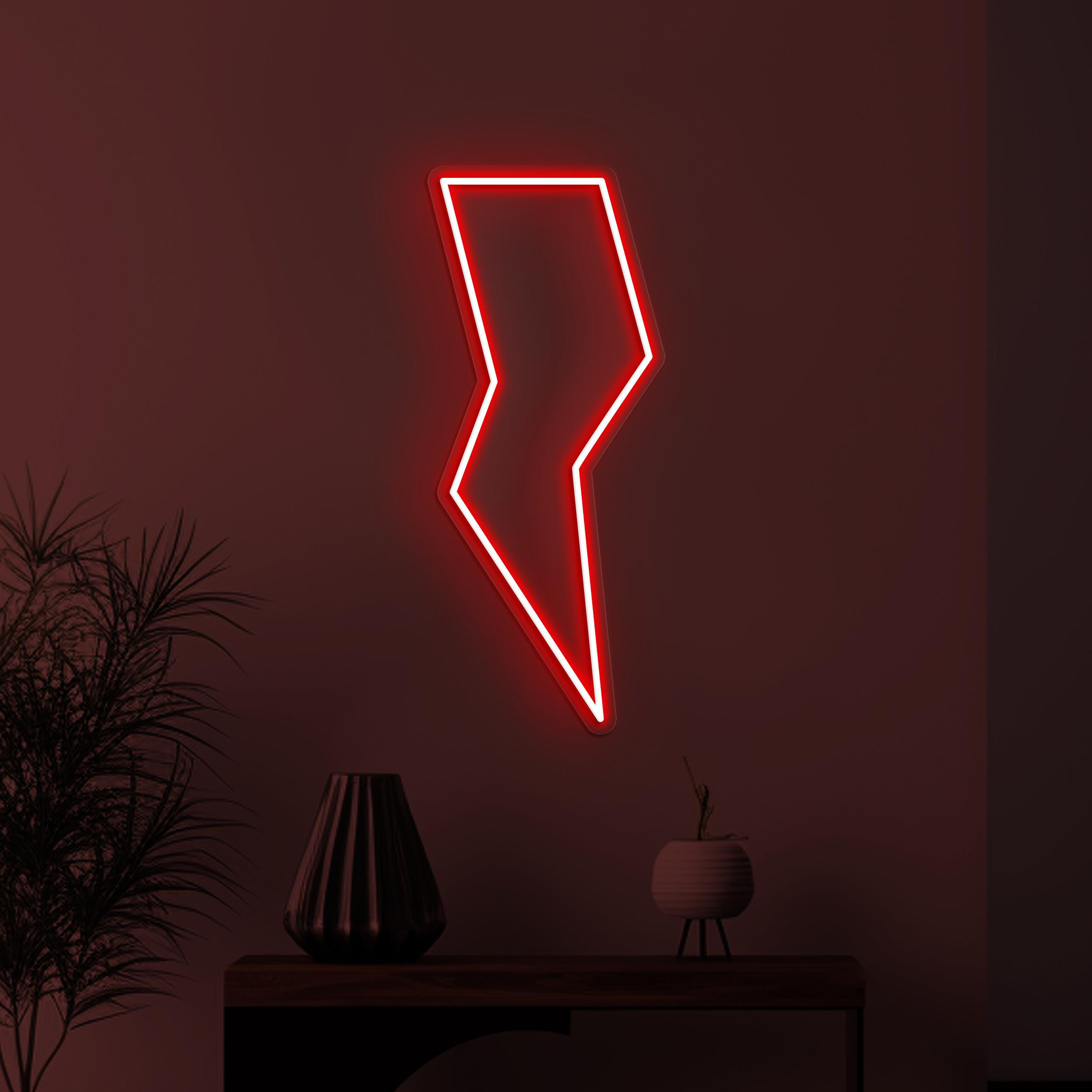 Lightning Neon Sign, Lightning LED Light, Lightning Bolt Wall Art, Game Room Wall Decor, Thunder Led Neon Light, Cafe and Bar Wall Decor