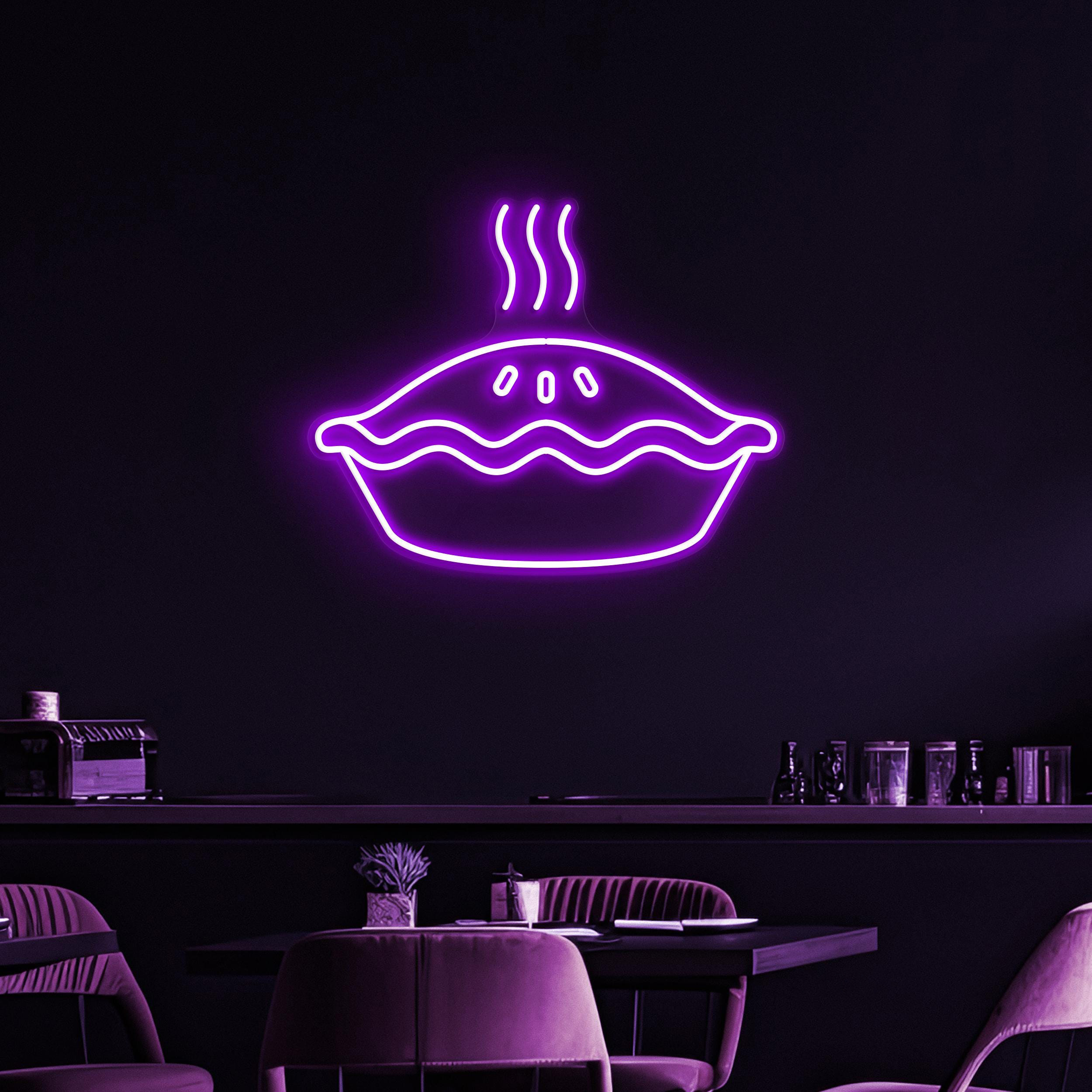 Pie Neon Sign, Apple Pie LED Light, Dessert Neon Light, Bakery Wall Decor, Pie Kitchen Wall Art, Cafe & Bar Neon Light, Cake Store Wall Sign