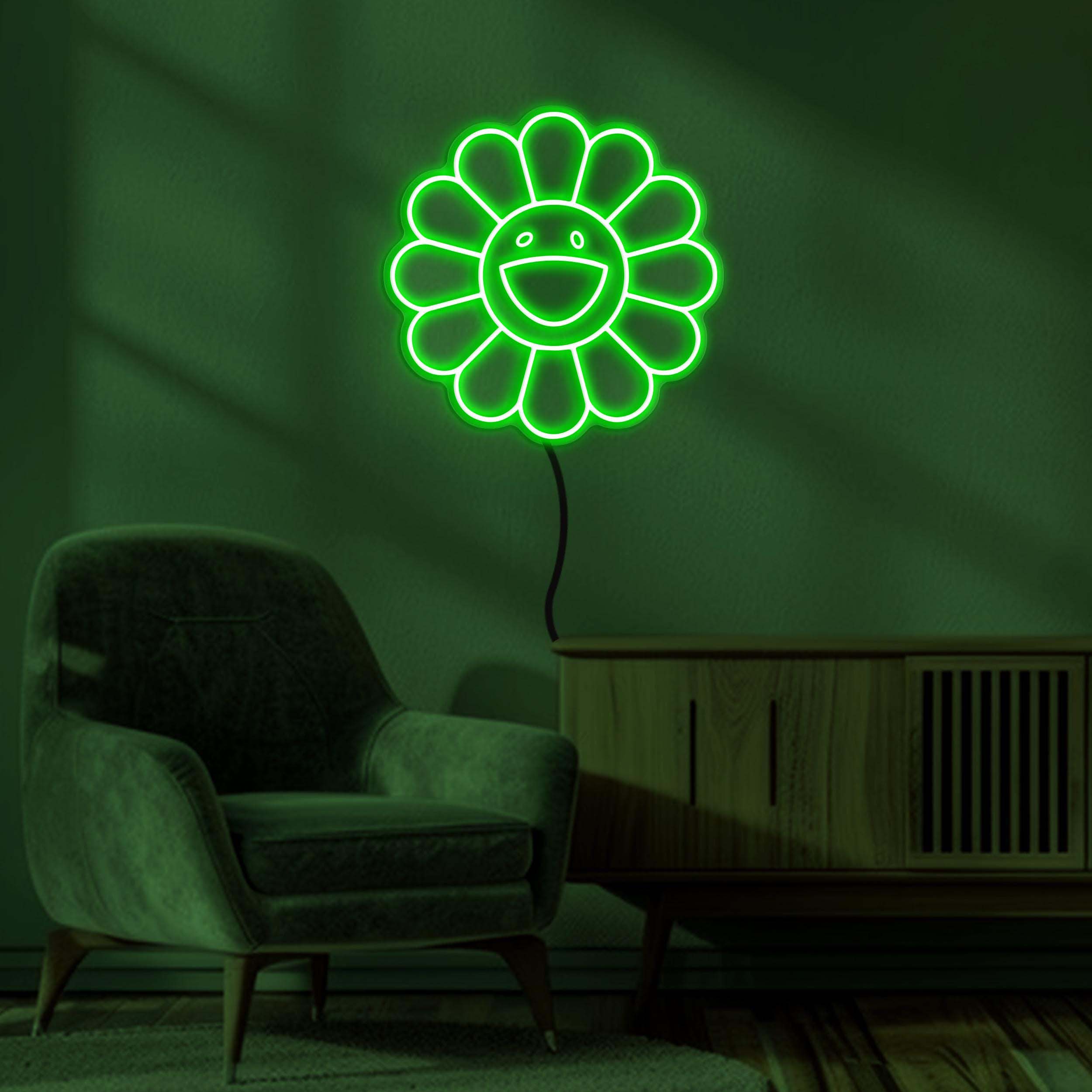 Sunflower Neon Sign, Smiley Flower LED Light, Sunflower LED Neon Art, Happy Flower Wall Art, Decor for Home, Kids Room, Flower Shop & Party