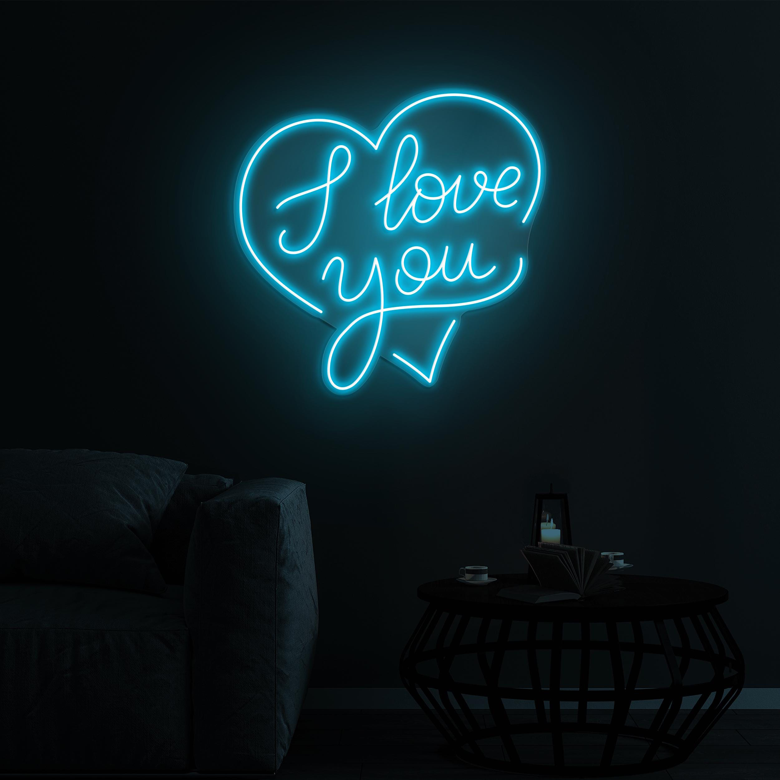I Love You Neon Sign, I Love You LED Light, I Love You In Heart LED Art, Wedding Party Decor, Romantic Love Wall Decor, Couple Neon Art Gift