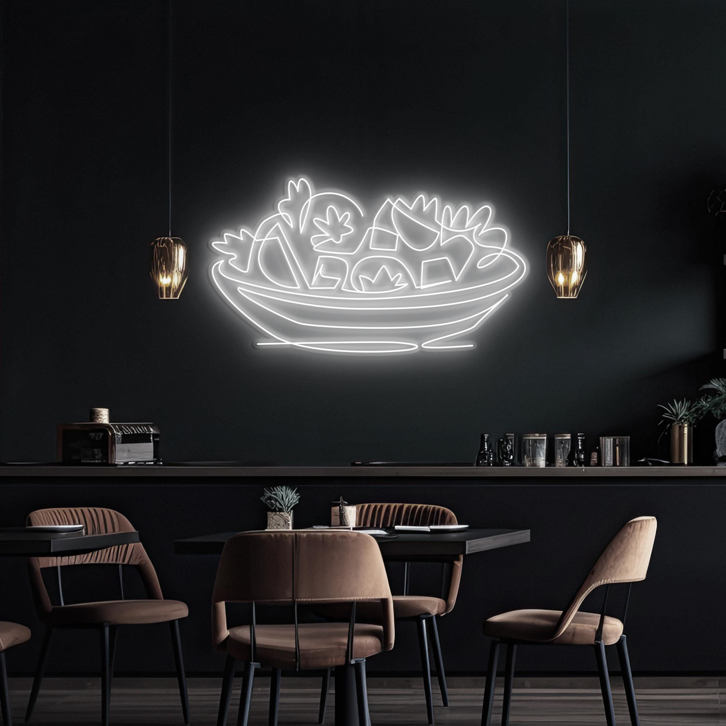 Salad Neon Sign, Salad LED Light, Healthy Food LED Neon Art, Restaurants Wall Decor, Salad Lover, Kitchen Wall Art, Bar & Cafe Decor, Gift