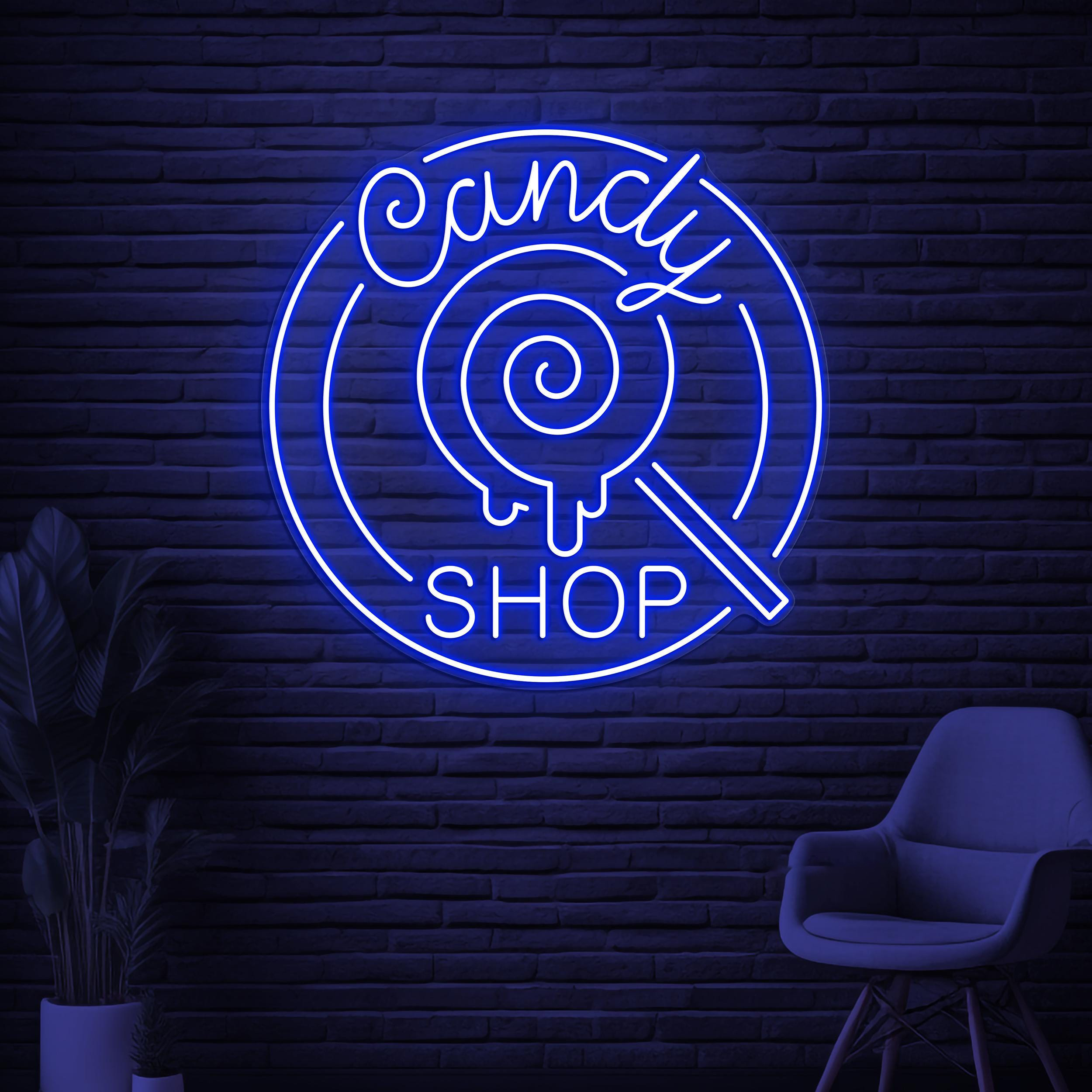 Candy Shop Neon Sign, Candy Shop LED Sign, Lollipop Candy Decor, Christmas Wall Decor, Candy Shop Logo Sign, Dessert Shop Art, Party Decor