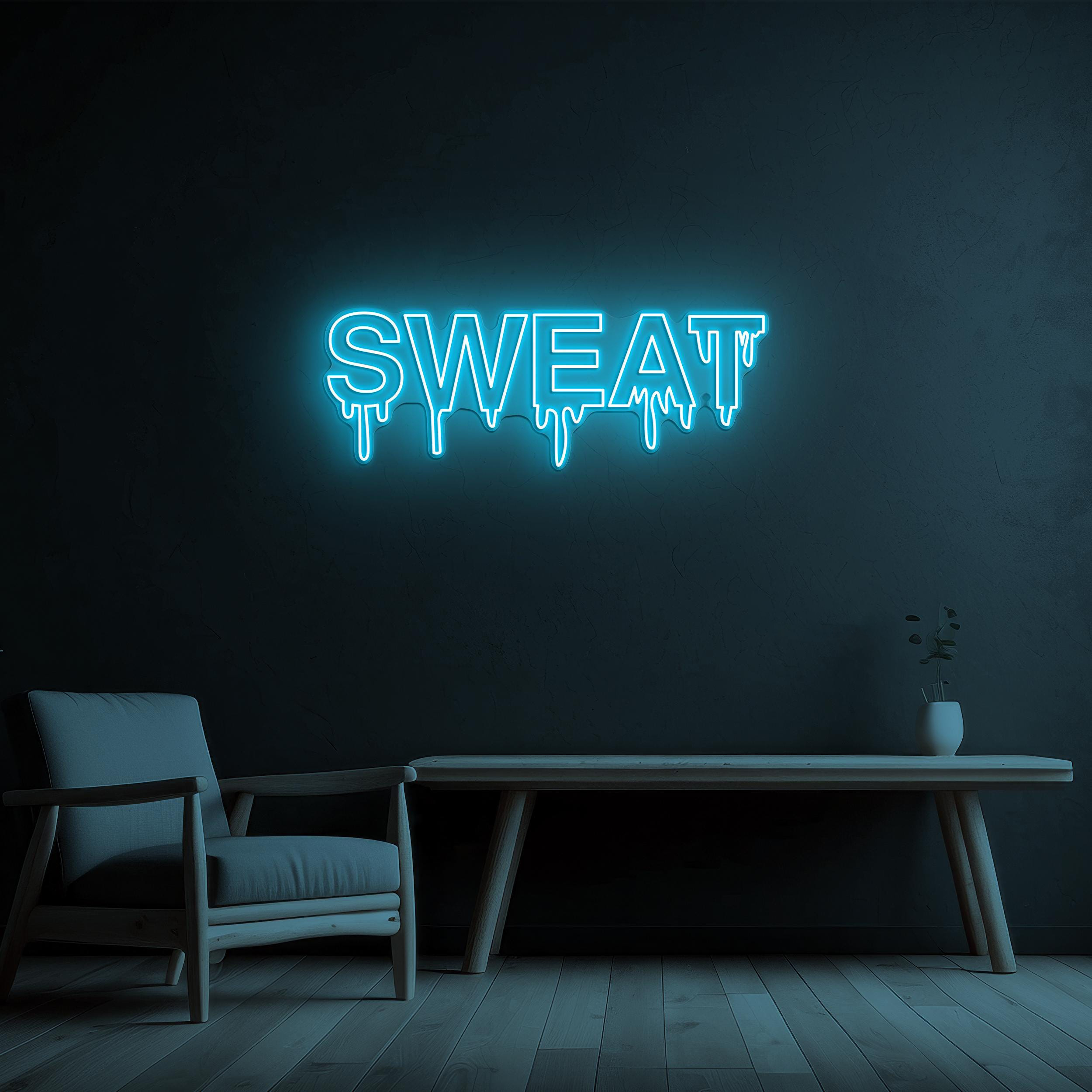 Dripping Sweat Neon Sign, Dripping Sweat LED Light, Sweat Wall Art, Home, Room, Gym Decor, Fitness LED Sign, Workout Decor, Gym Lovers Gift