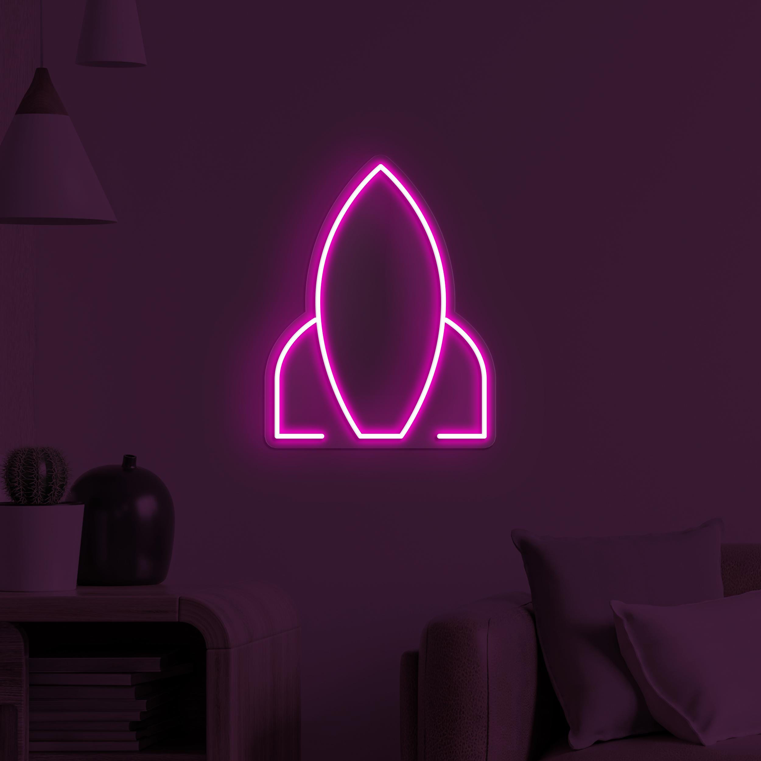 Rocket Neon Sign, Rocket LED Light, Rocket Launching Wall Art, Kids Room Wall Decor, Gaming Room Neon Light, Home Neon Art, Spacecraft Art