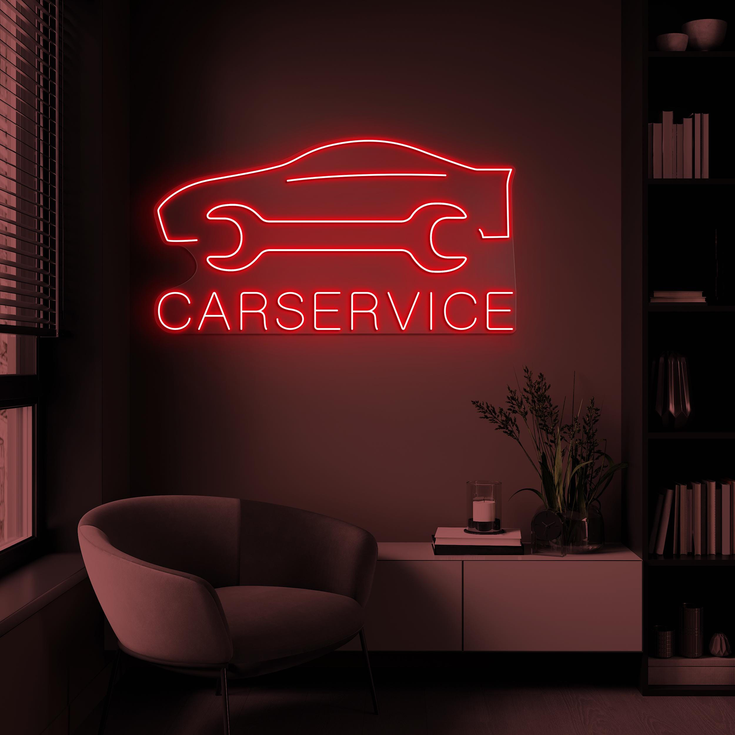 Car Service Neon Sign, Auto Car Service Garage Led Sign, Car Repair Decor, Papa's Garage Workshop Art, Car Mechanic Wall Decor, Workshop Art
