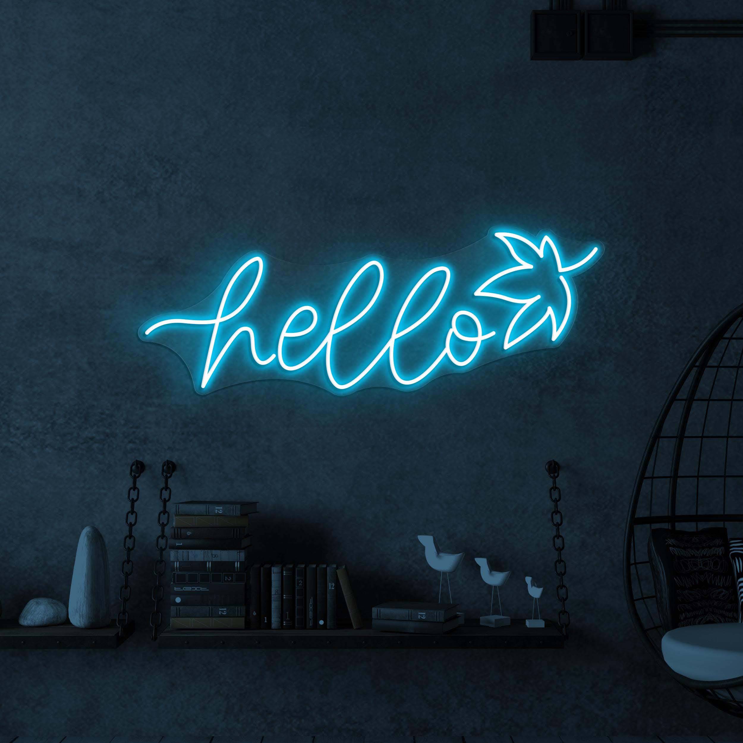 Hello Neon Sign, Hello LED Light, Party Wall Decor, Hello Fall Wall Art, Kids Room Neon Light, Boy and Girl Room Decor, Hello Logo Neon Sign