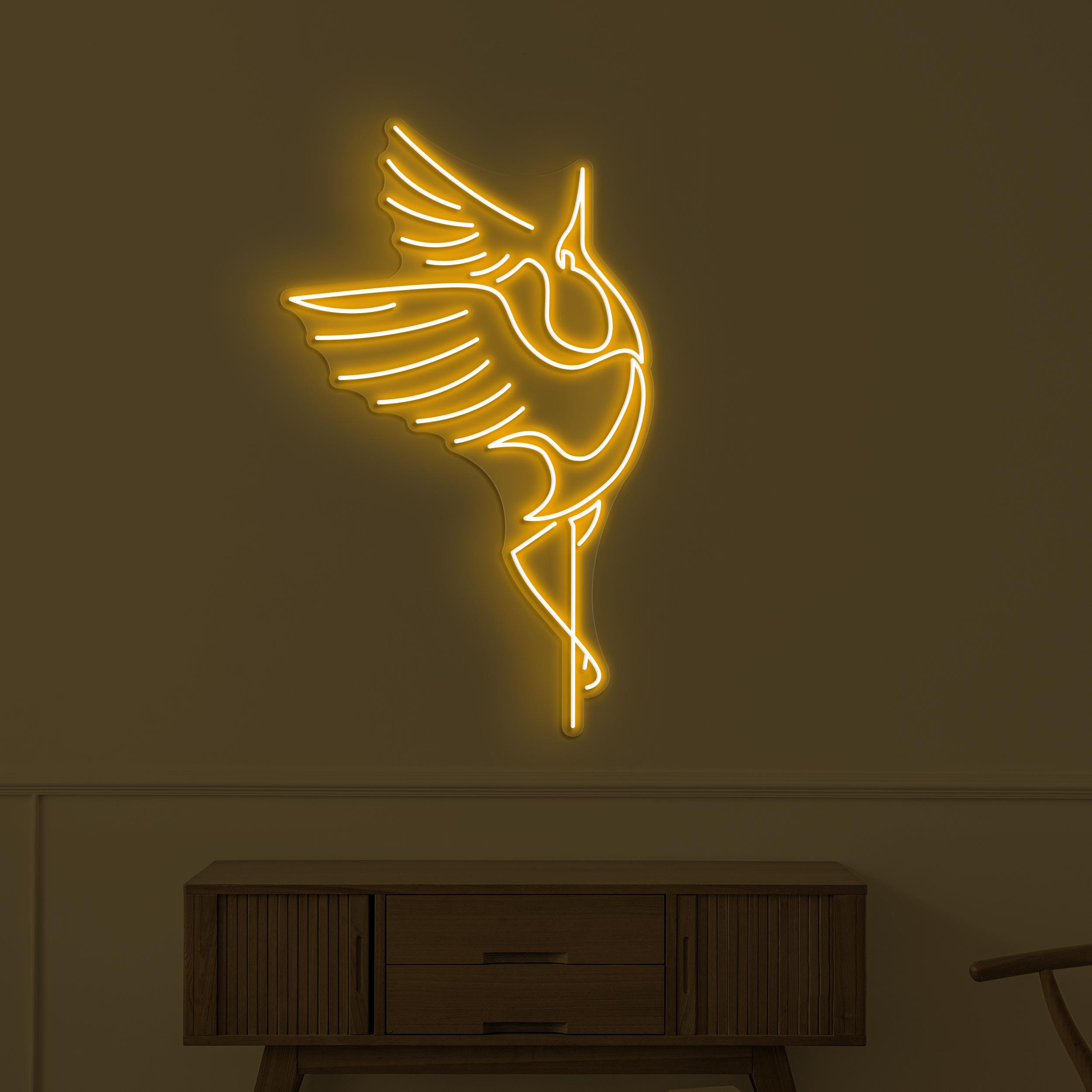 Crane Bird Neon Sign, Crane Bird Led Sign, Flying Crane Wall Art, Birds Shop Wall Decor, Crane Lover Light, Home Led Art, Japanese Bird Sign