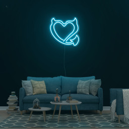 Devil Heart Neon Sign, Devilish Heart Wall Light, Heart Neon Sign, Heart Neon Lights for Bedroom, Wedding, Kids Room, Gift for Heart Lovers