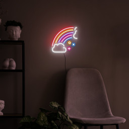Rainbow Neon Sign, USB Powered LED Sign for Bedroom, Colorful Rainbow Cloud Night Light, Kids Room Decor, Party Decoration, Birthday Gift