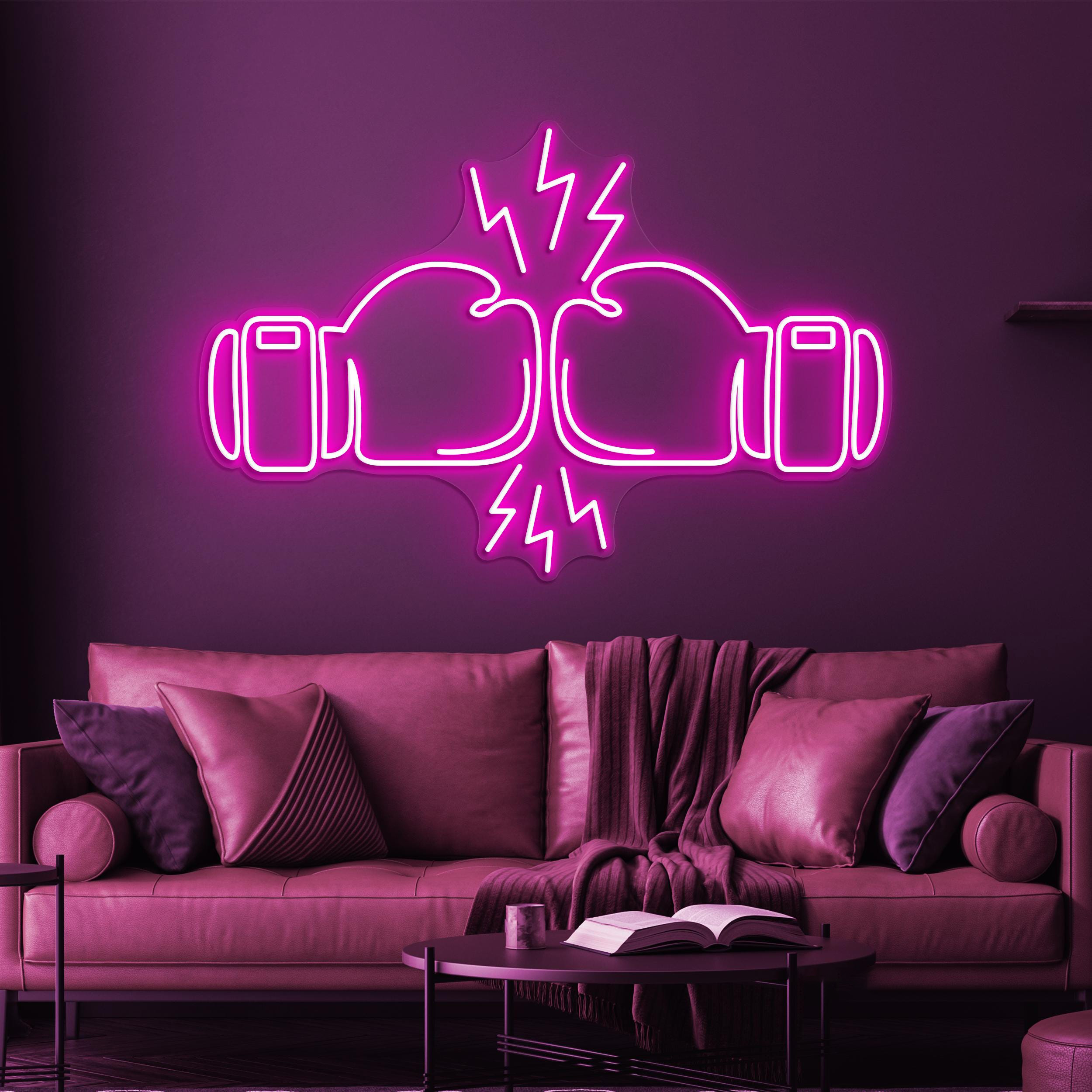Boxing Gloves Neon Sign, Boxing Gloves LED Sign, Gym Wall Decor, Boxing Club Decor, Boxing Lover Gift, Game Room Neon Light, Home Gym Art