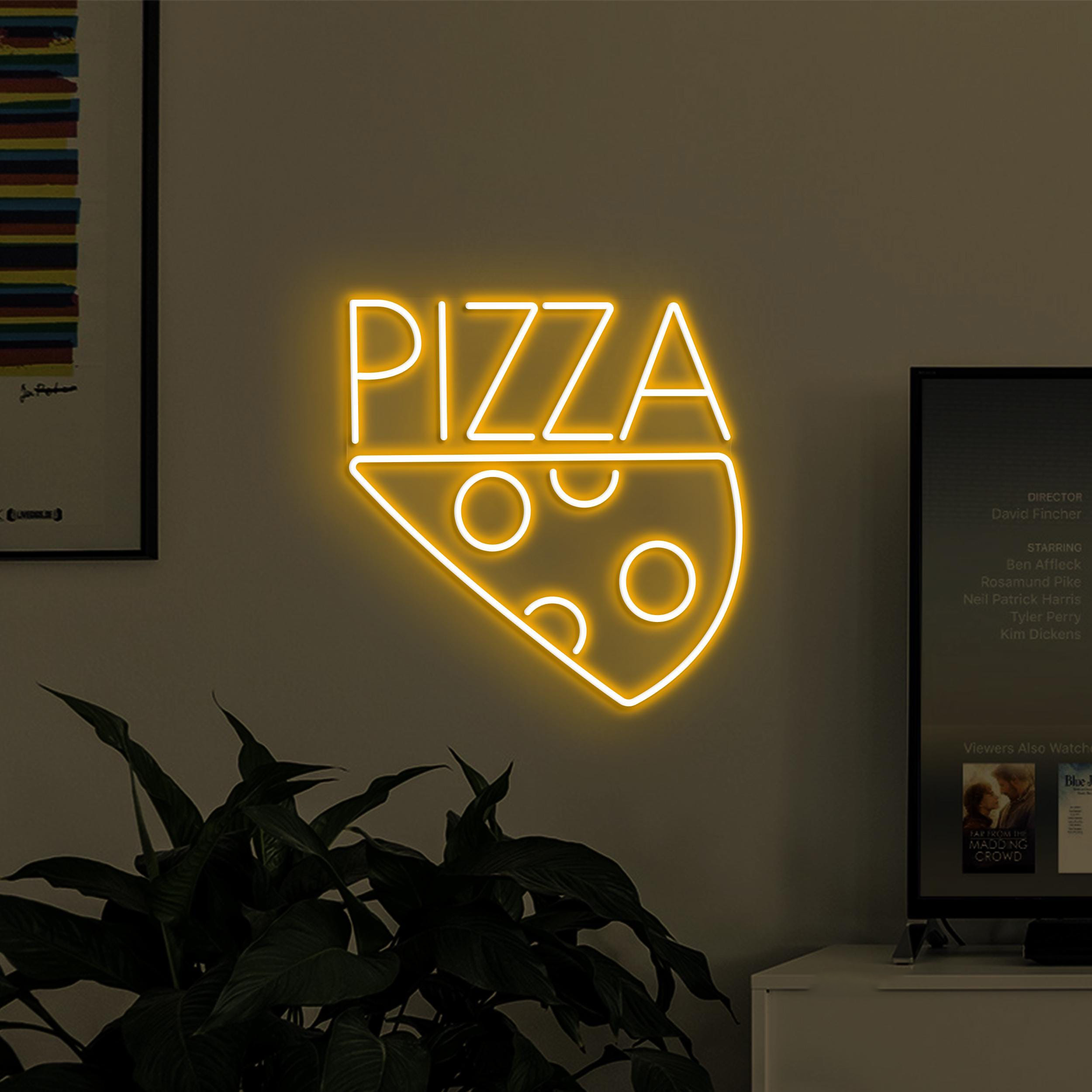 Pizza Neon Sign, Pizza LED Light, Pizza Slice Wall Decor, Pizza Logo Wall Art, Pizza Cafe Neon Light, Kitchen Neon Art, Pizza Lover Decor