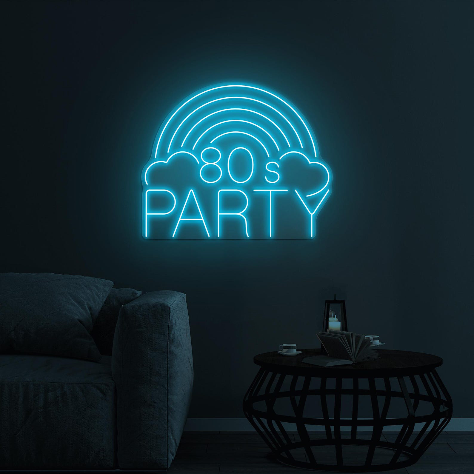 80s Party Neon Sign, 80s Party LED Light, Retro LED Neon Art, Party Wall Decor, Home Wall Decor, Rainbow LED Wall Art, Custom 80s Neon Sign