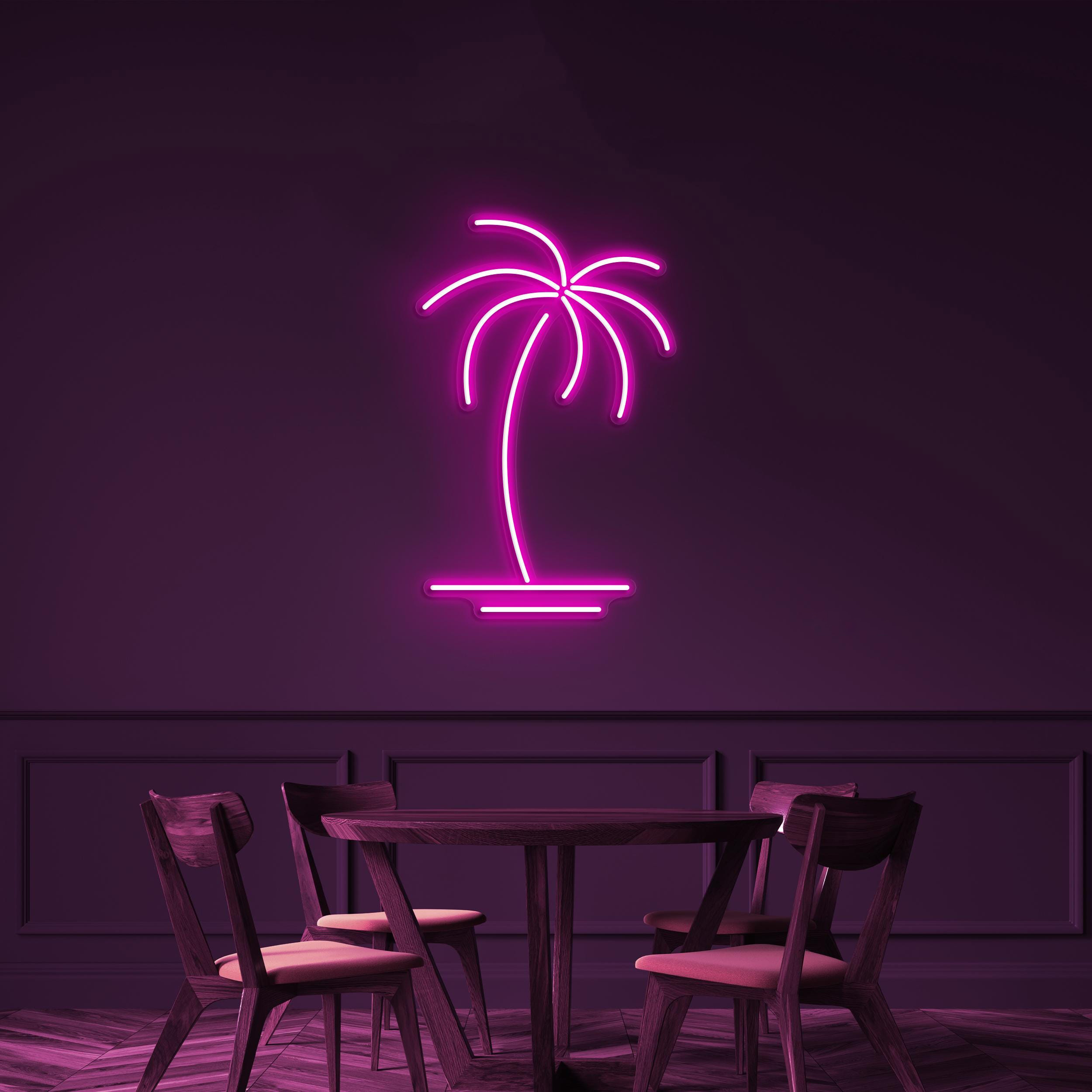 Palm Tree Neon Sign, Palm Tree LED Light, Palm Tree Wall Decor, Summer Beach Art, Island Wall Art, Coconut Tree Sign, Beach Home, Cafe Decor