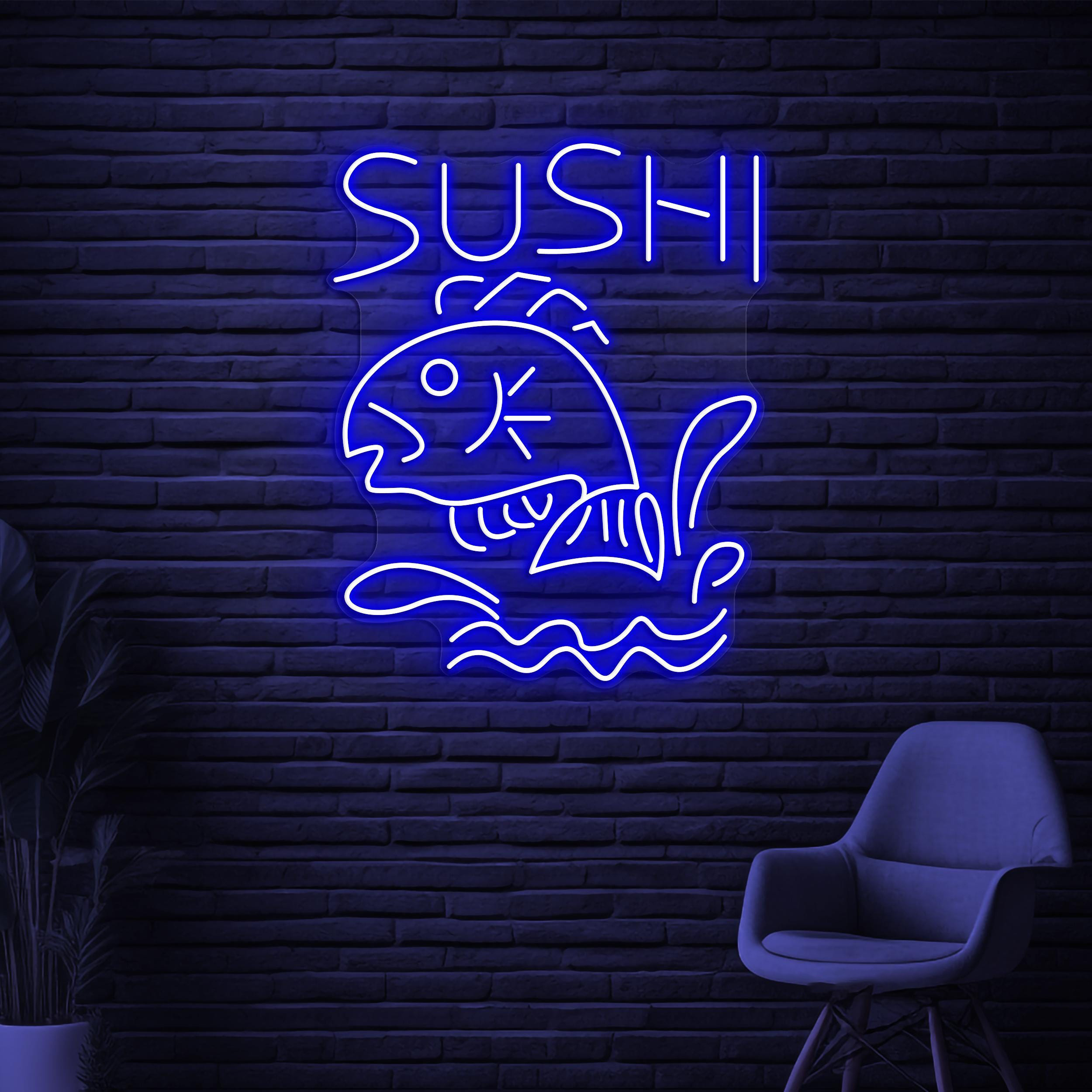Sushi Neon Sign, Sushi LED Light, Sushi Fish LED Light, Japanese Restaurant Wall Decor, Japanese Food Neon Art, Fish Shop Wall Neon Art