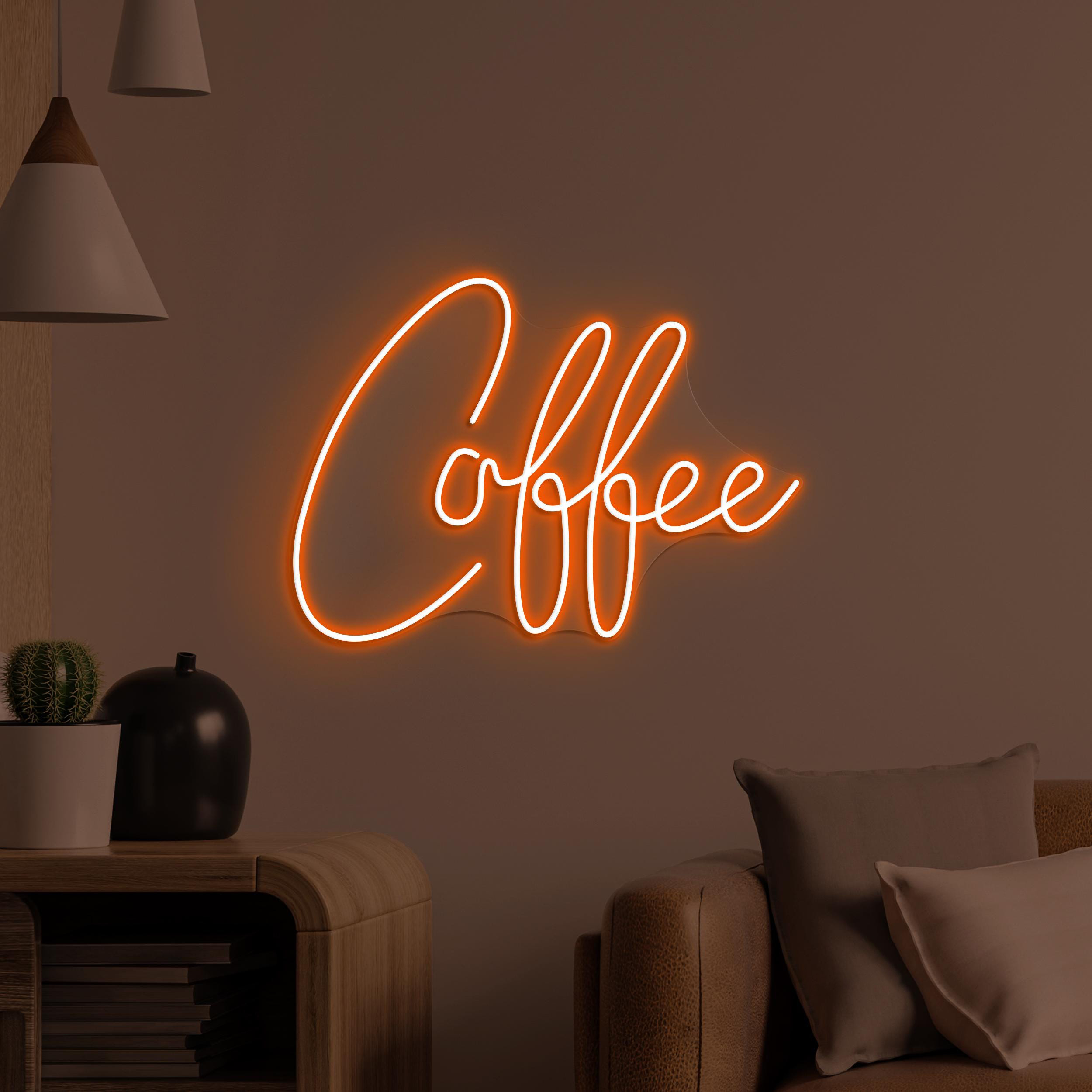 Coffee Neon Sign, Coffee LED Light, Coffee Business Logo Decor, Custom Coffee Wall Art, Coffee Shop Neon Light, Cafe, Bar, & Restaurant Art