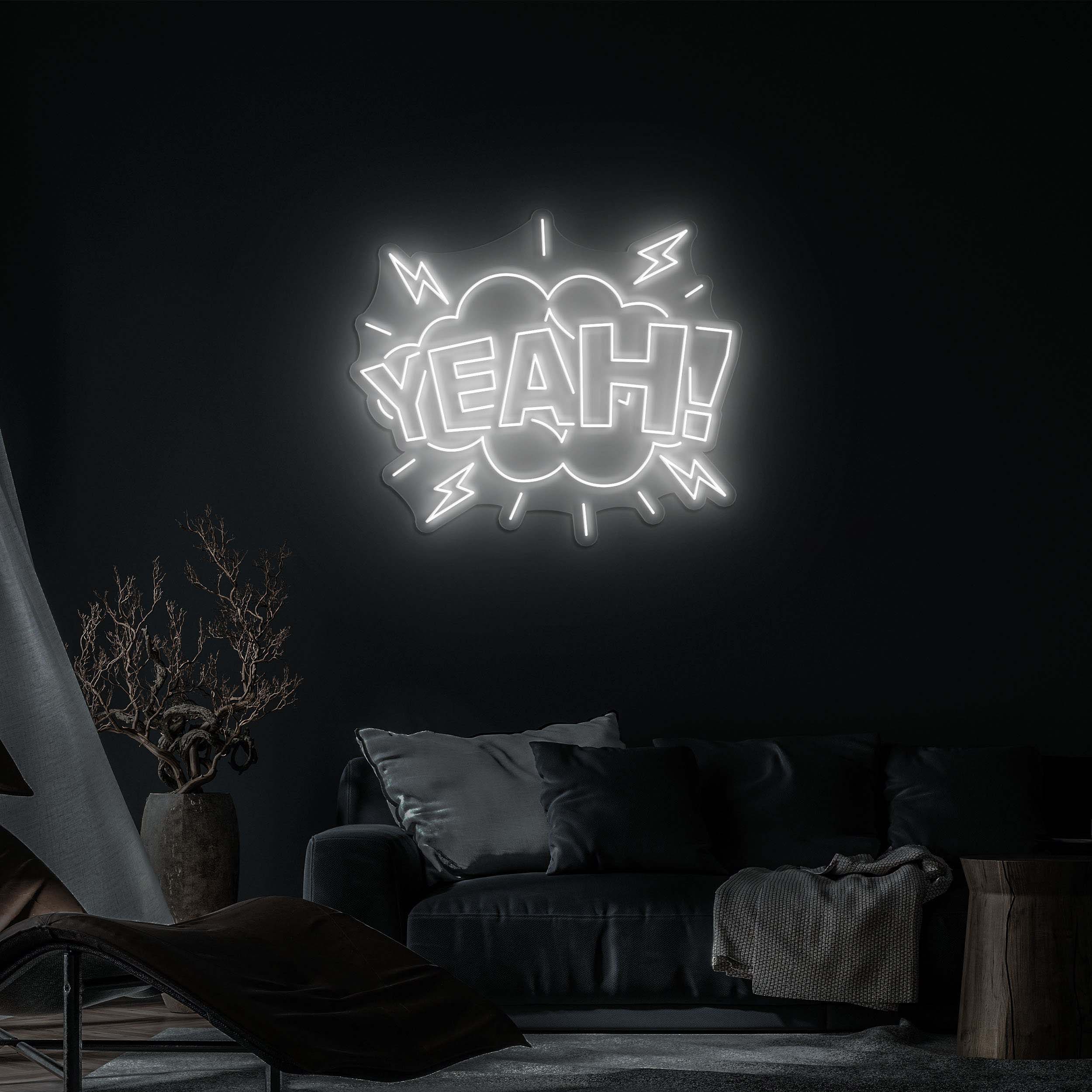 Yeah Neon Sign, Light for Home Decor, Bars, Events, and Man Caves, Game room decor, Led Neon Light for Home, Office, Party and Shop decor