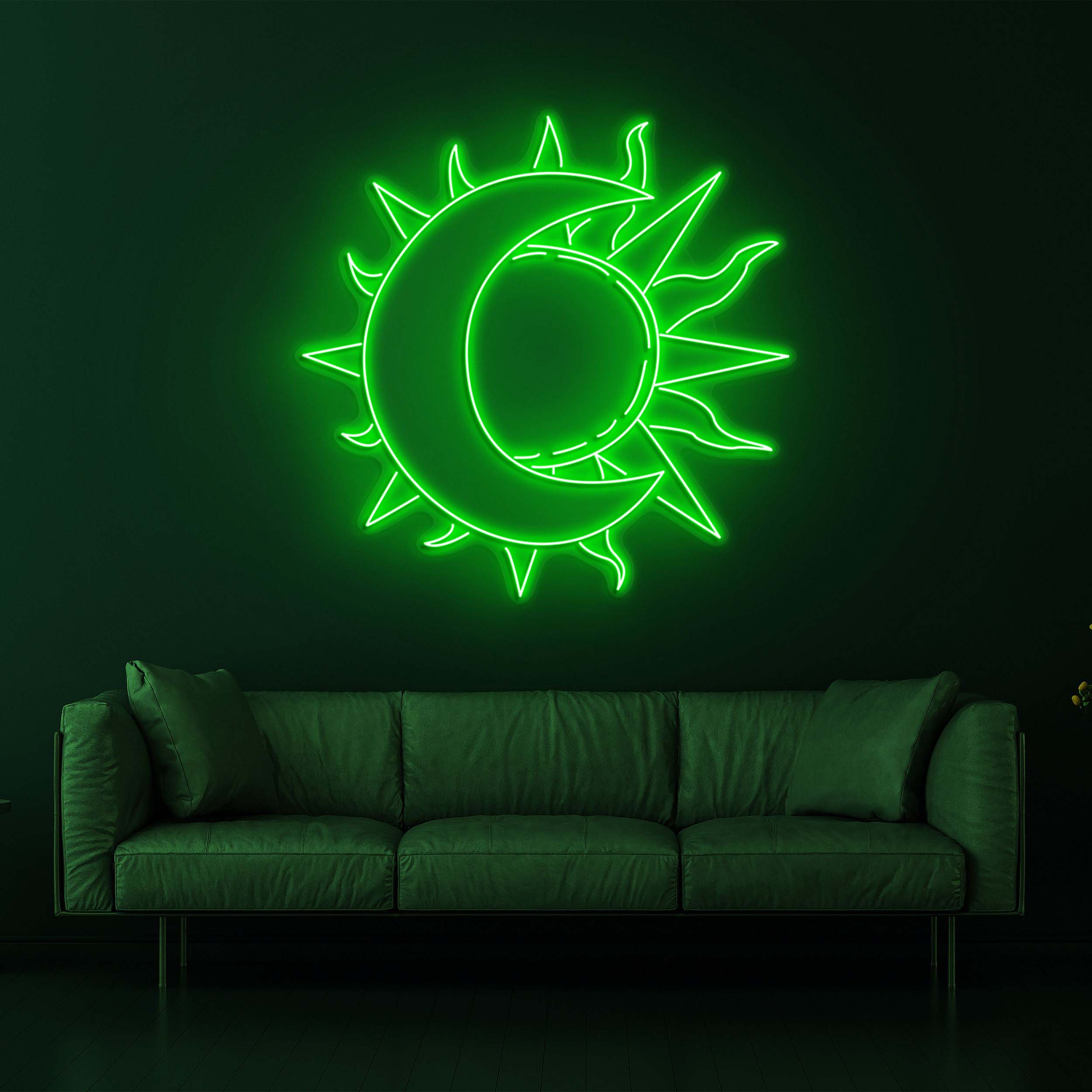 Moon and Sun Neon Sign, LED Night Light, Half Sun and Half Moon Art, Neon Wall Decor for Bedroom, Home, and Bar, LED Neon Light, Gift Idea