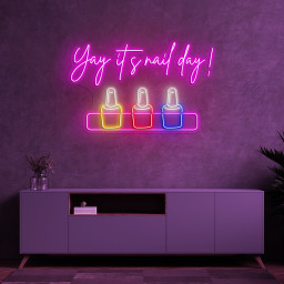 Yay It's Nail Day Neon Sign, LED Salon Sign, Nail Polish Neon Light for Beauty Room Decor, Home Art, Gift Nail Art, Salon Decor, Beauty Sign