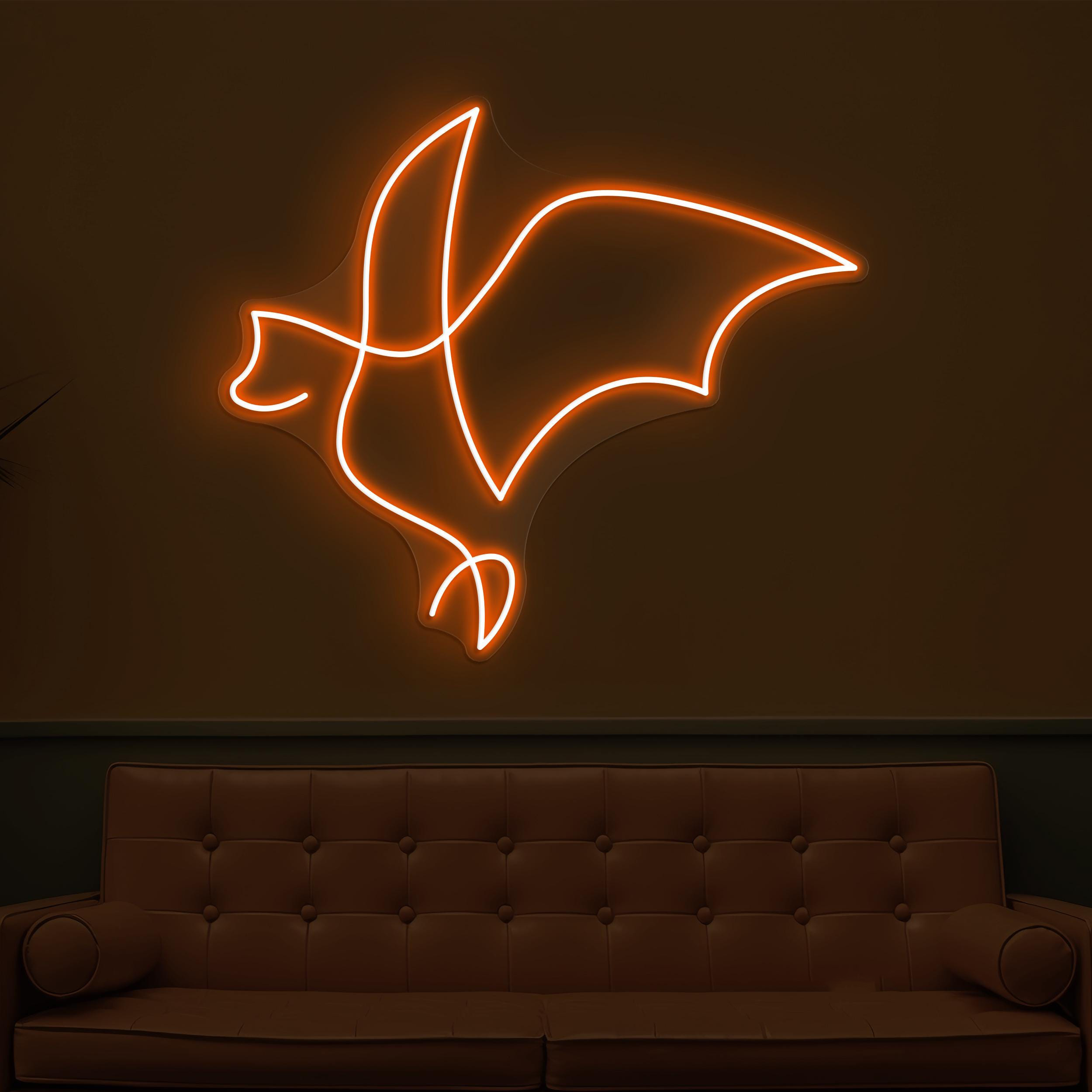 Bat Neon Sign, Bat LED Light, Flying Bat Wall Decor, Spooky Bat Wall Art, Animal Shop Neon Light, Game Room Neon Sign, Bat Lovers Gift Idea